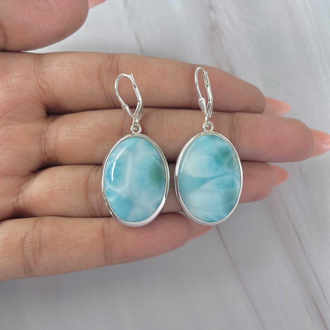 Larimar Earring-(LAR-E-275.)