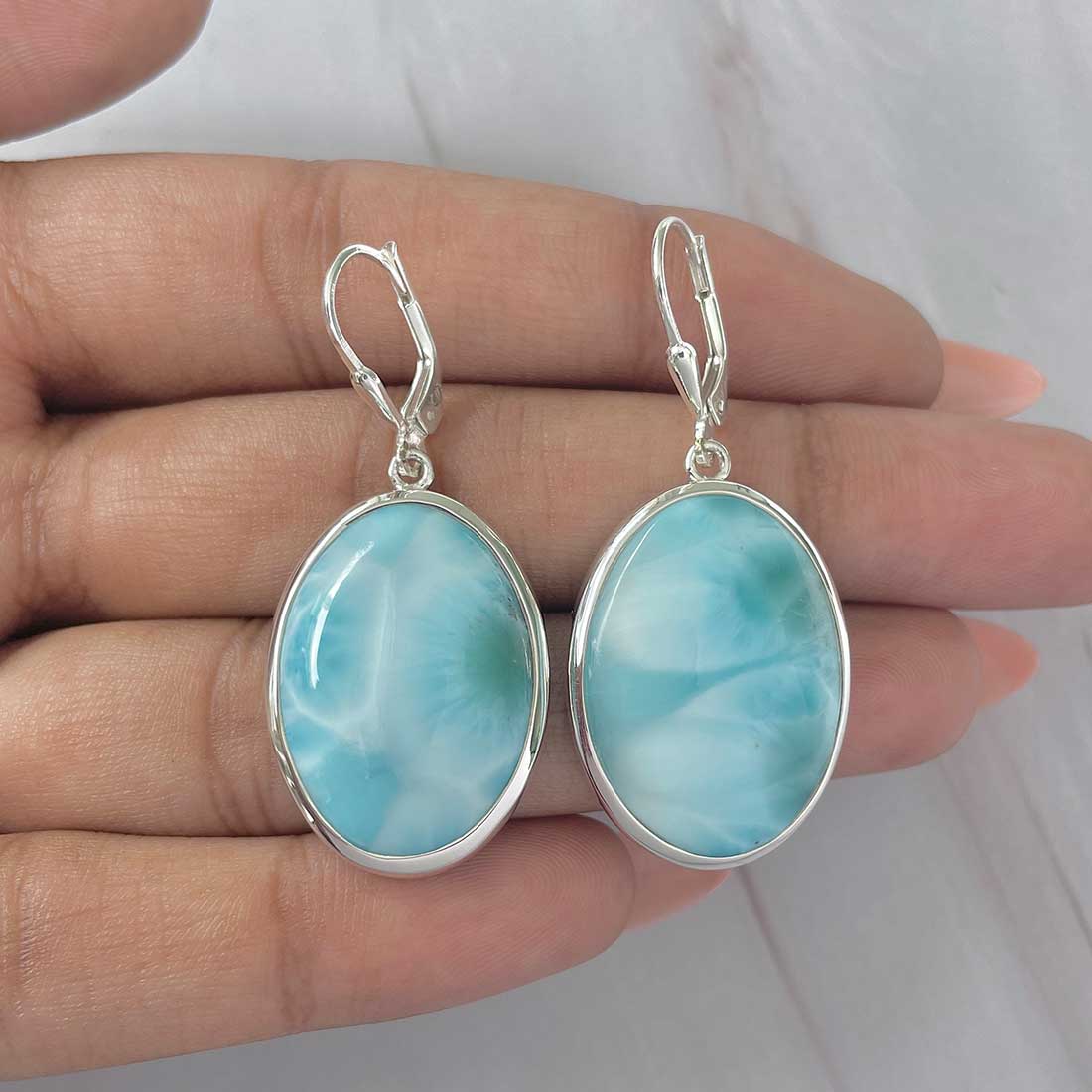 Larimar Earring-(LAR-E-275.)