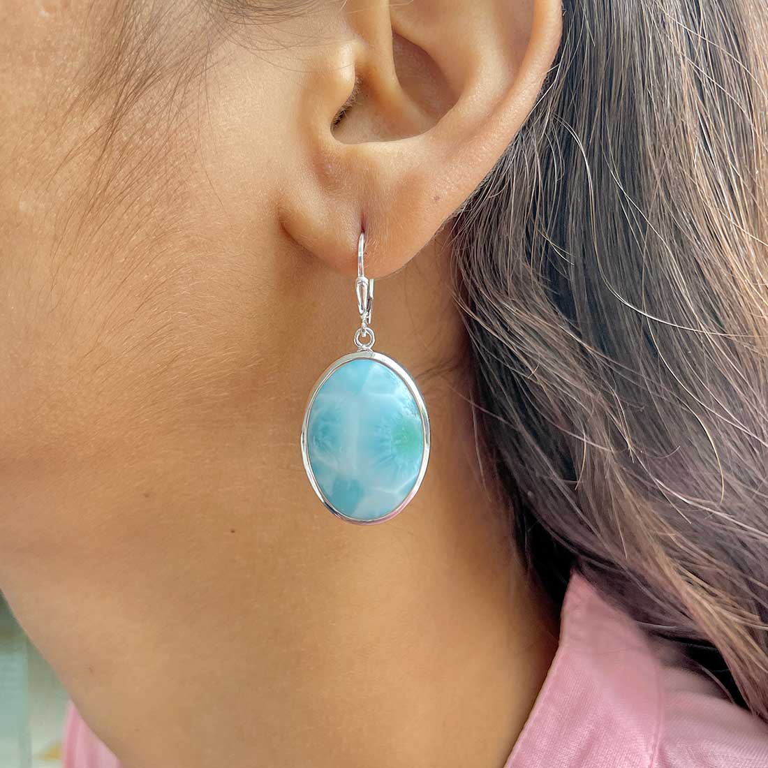 Larimar Earring-(LAR-E-275.)