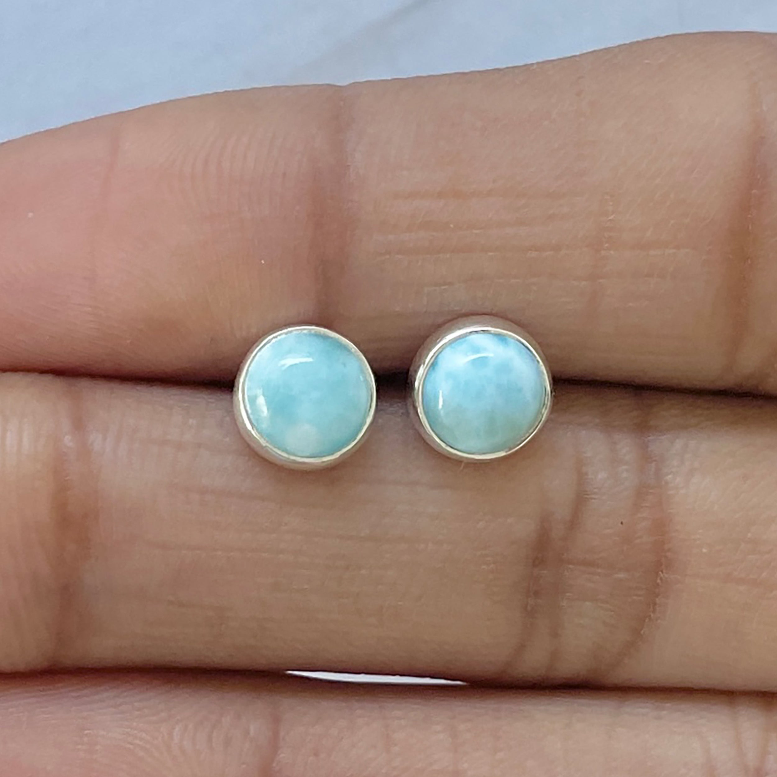 Larimar Stud Earring-(LAR-E-2755.)