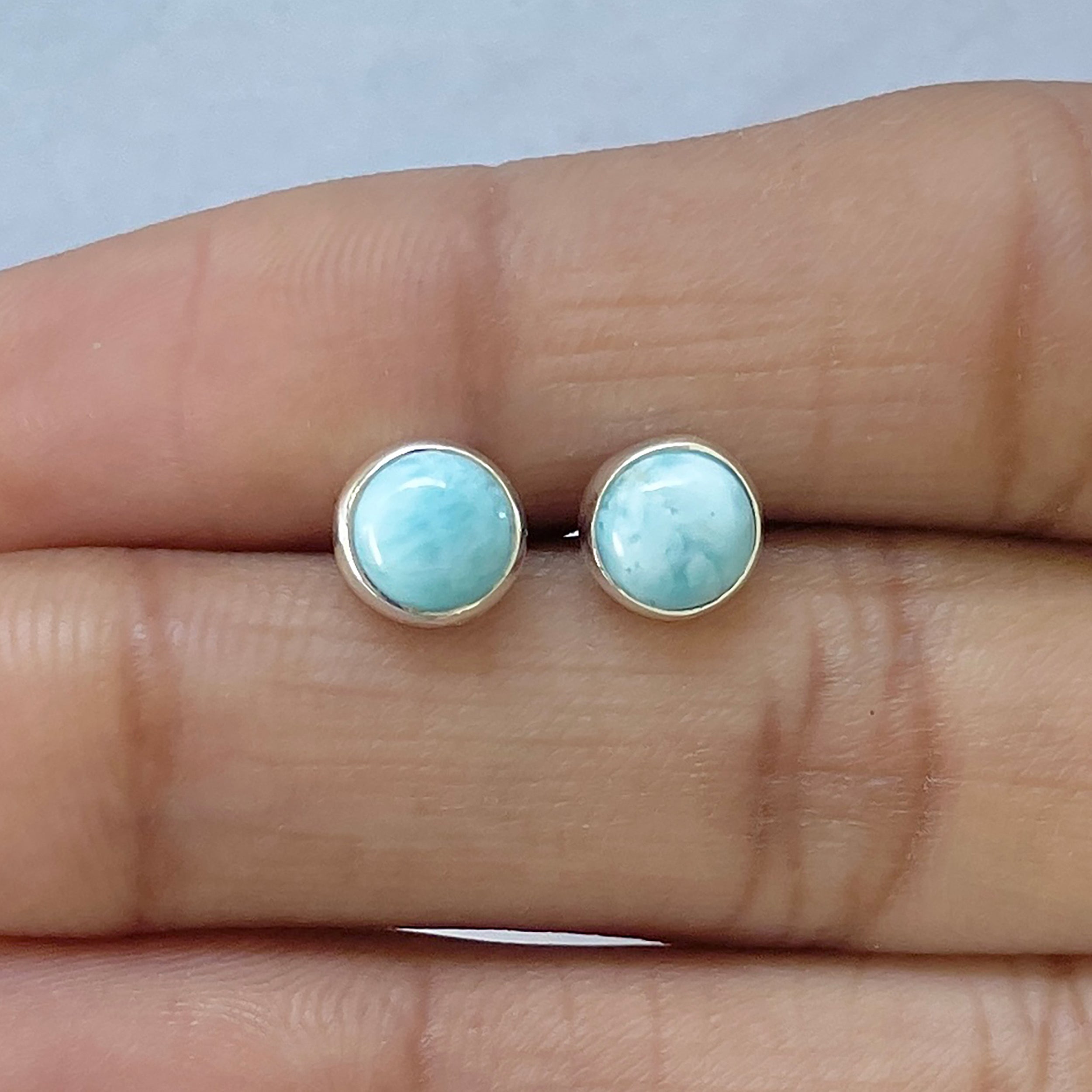 Larimar Stud Earring-(LAR-E-2756.)