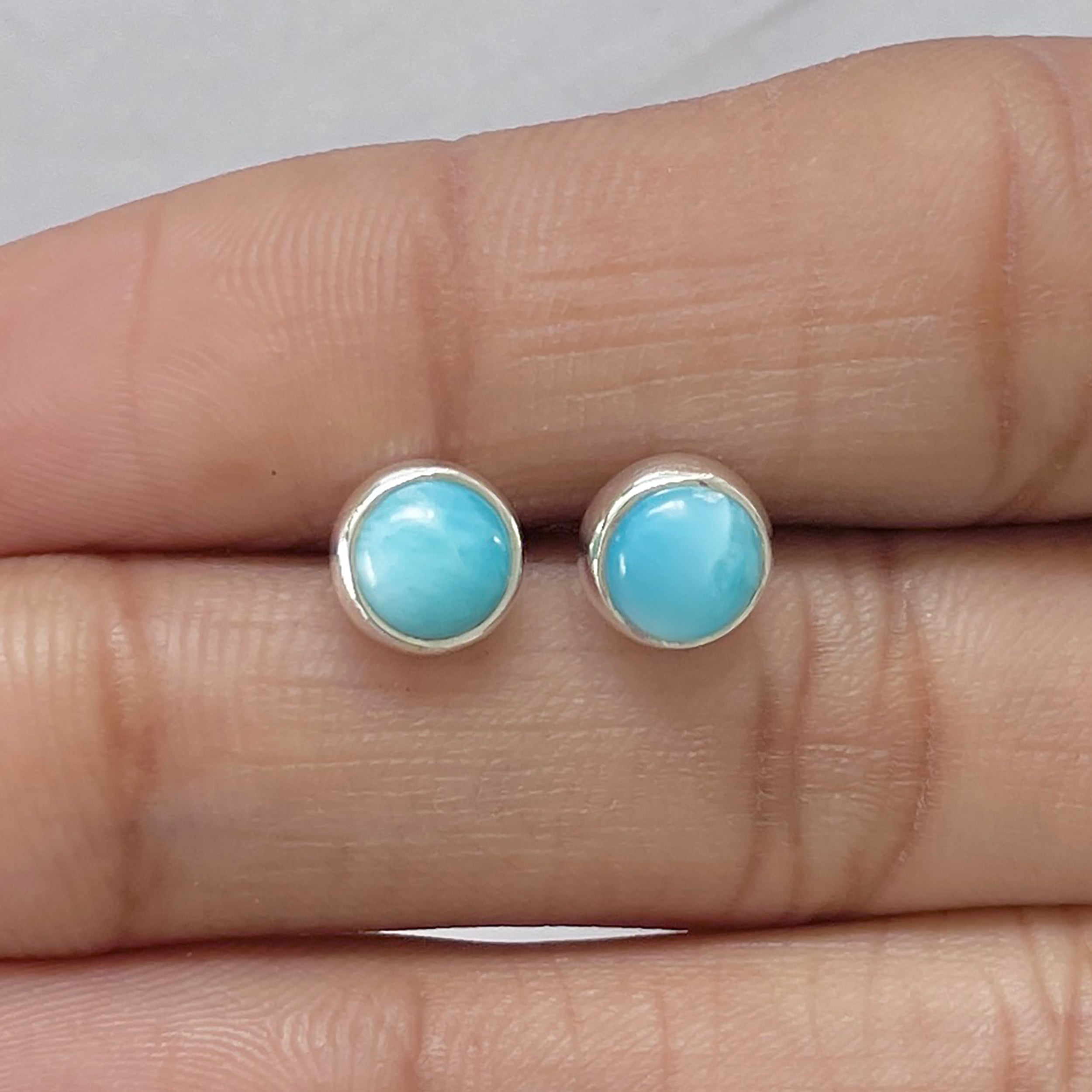 Larimar Stud Earring-(LAR-E-2760.)