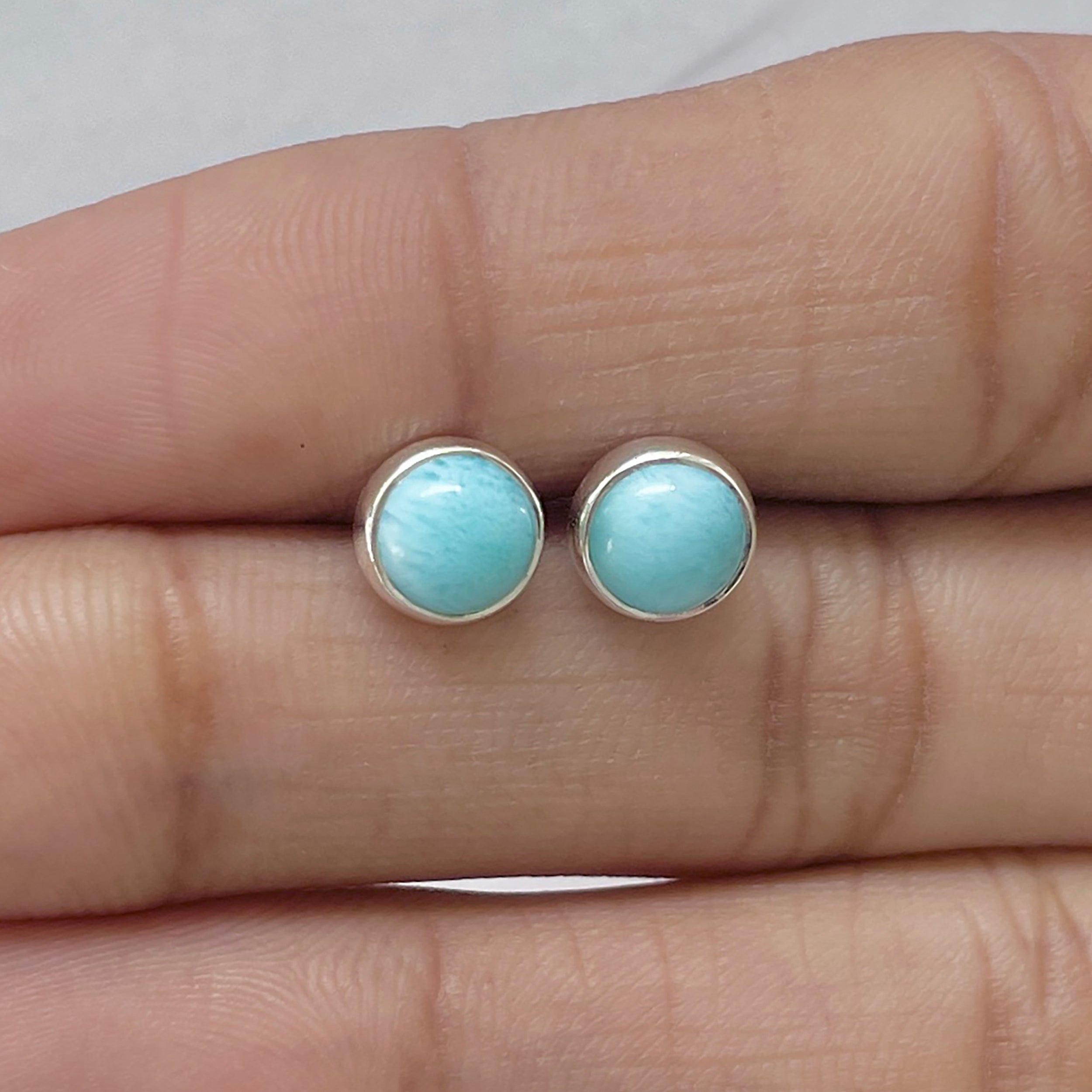 Larimar Stud Earring-(LAR-E-2762.)
