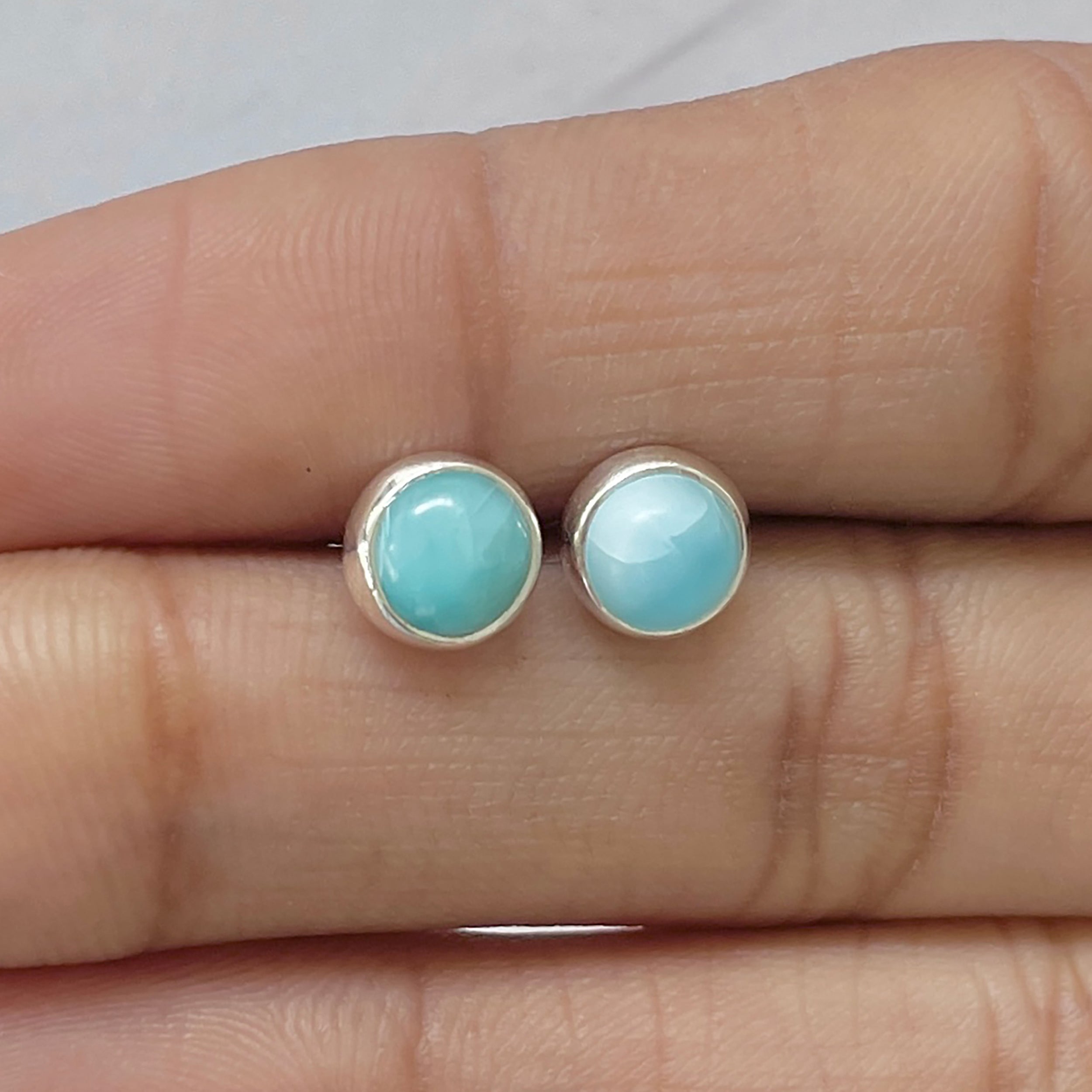 Larimar Stud Earring-(LAR-E-2763.)