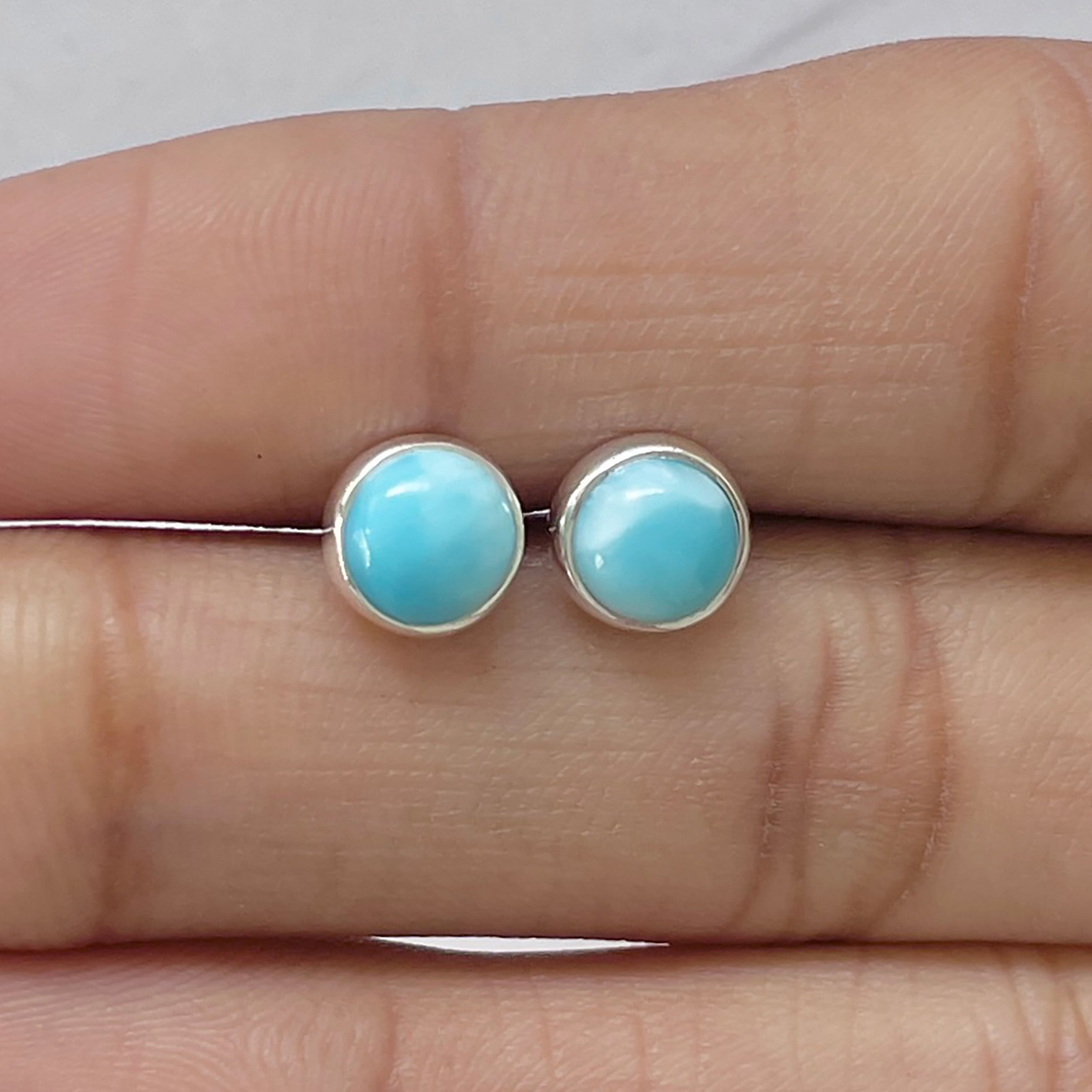 Larimar Stud Earring-(LAR-E-2764.)