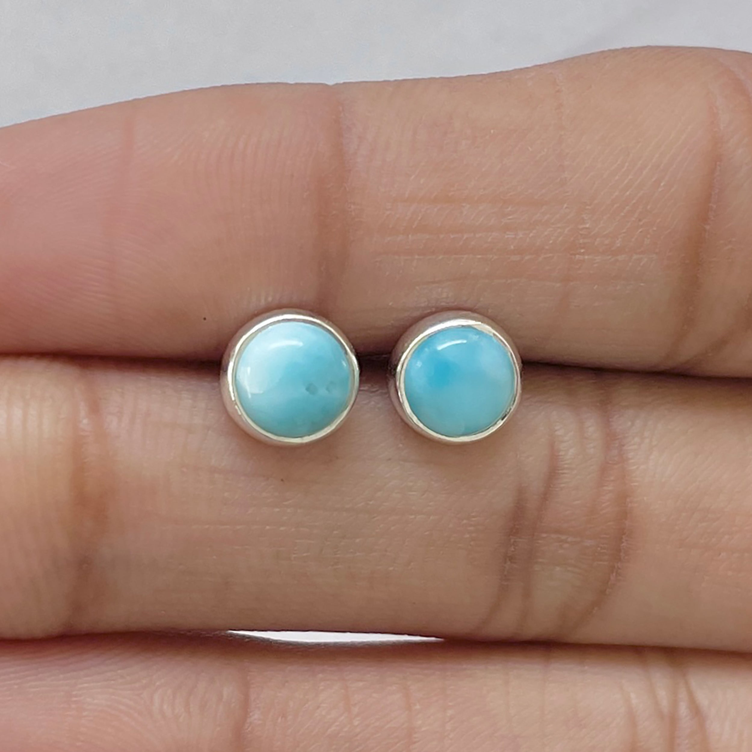 Larimar Stud Earring-(LAR-E-2765.)