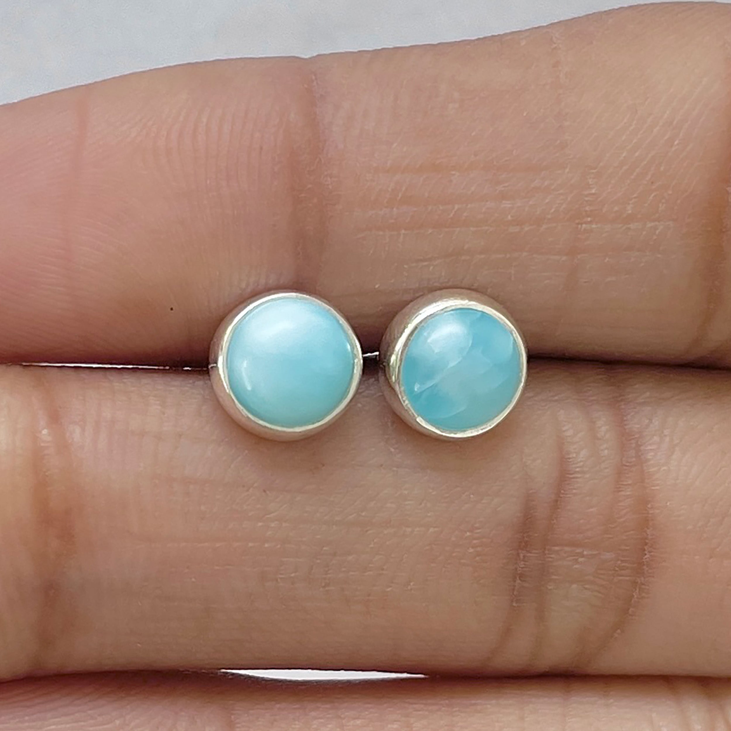 Larimar Stud Earring-(LAR-E-2767.)