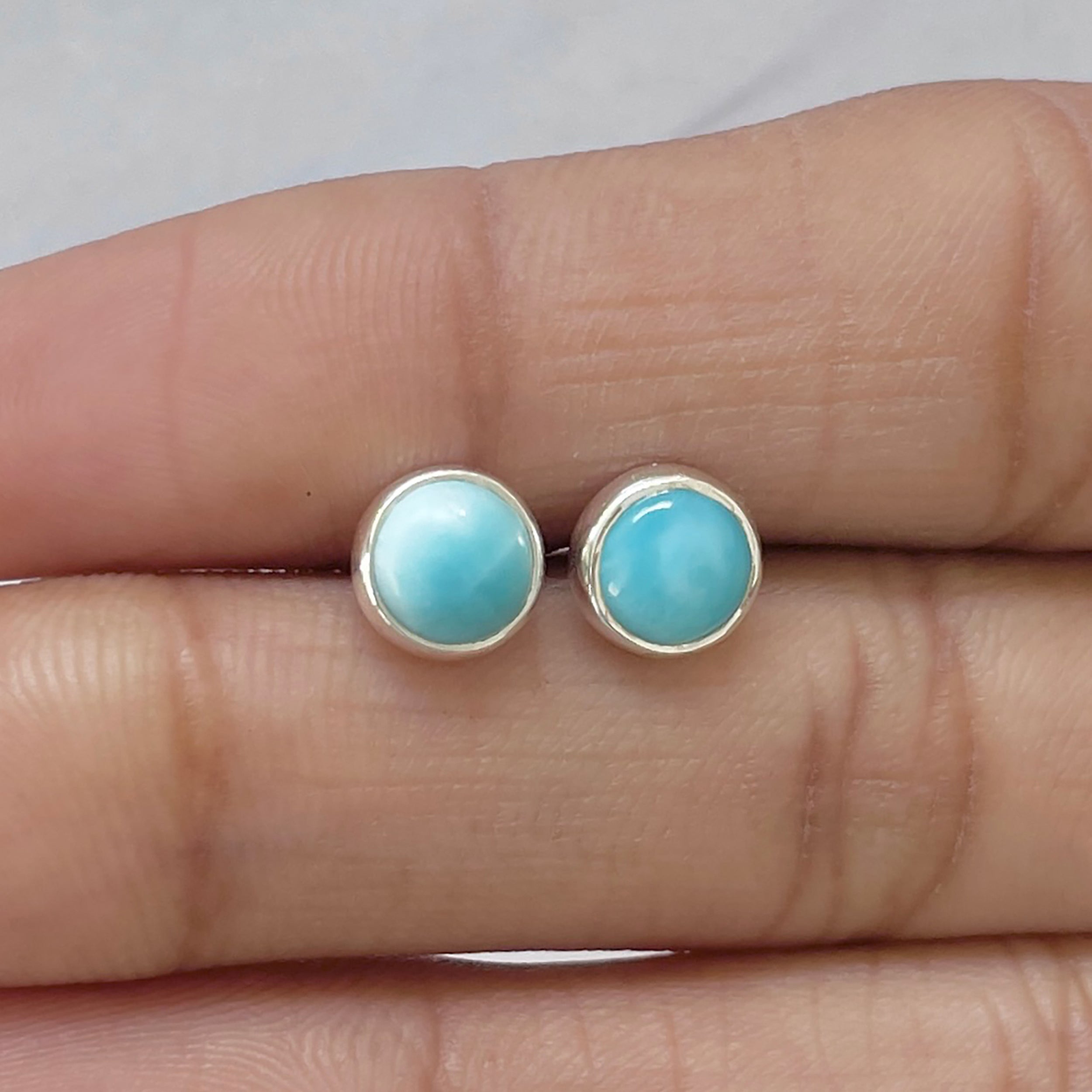 Larimar Stud Earring-(LAR-E-2768.)