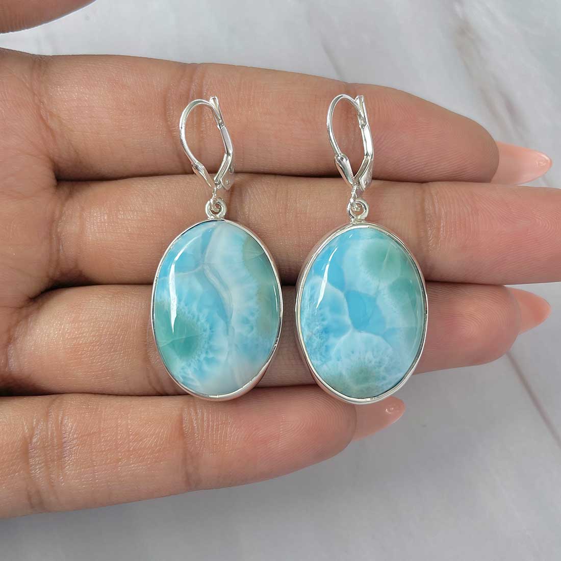 Larimar Earring-(LAR-E-277.)