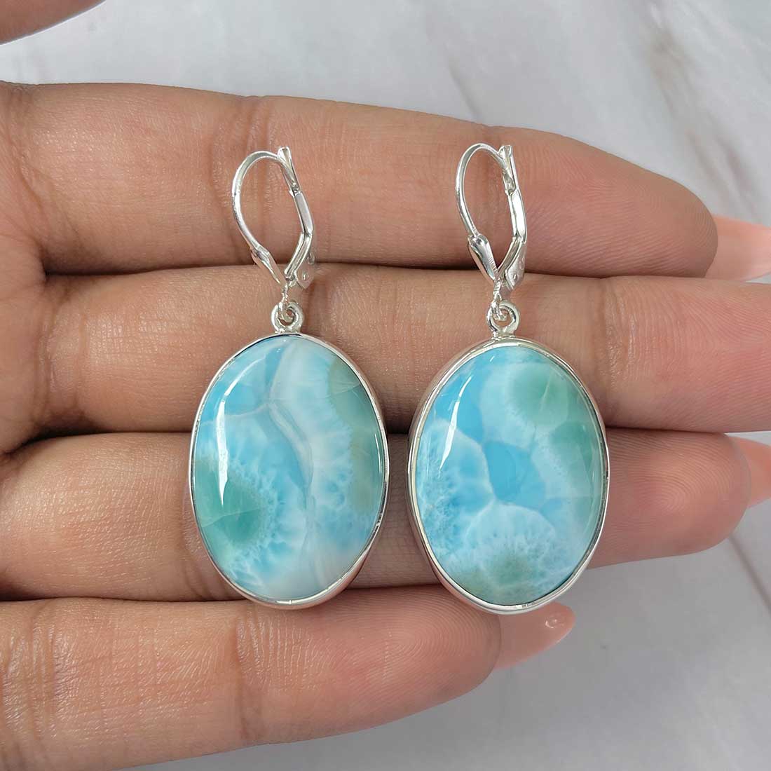 Larimar Earring-(LAR-E-277.)