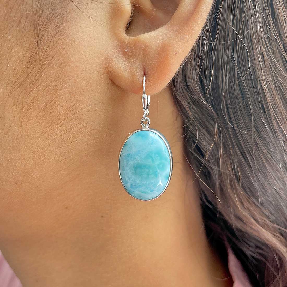 Larimar Earring-(LAR-E-277.)