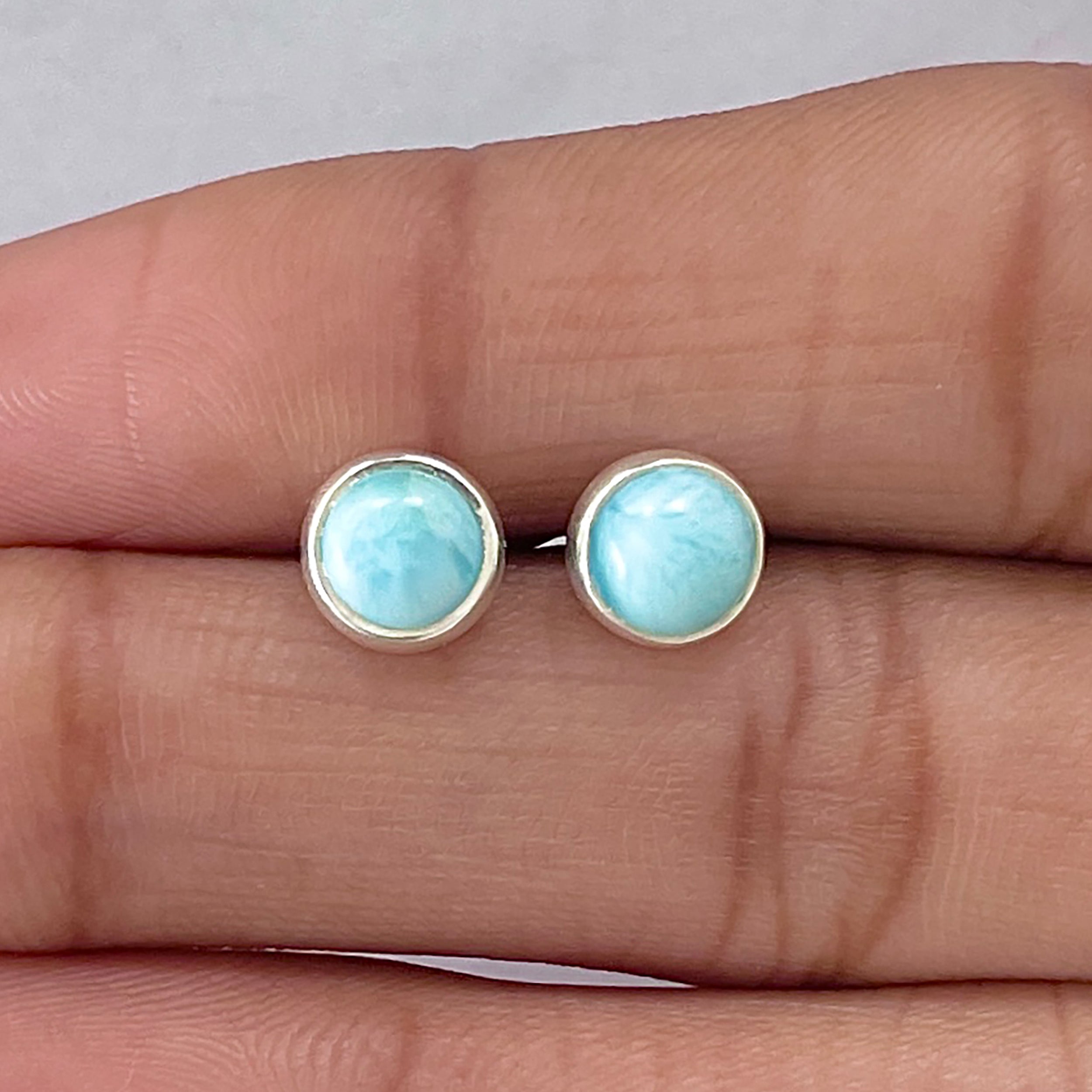 Larimar Stud Earring-(LAR-E-2770.)