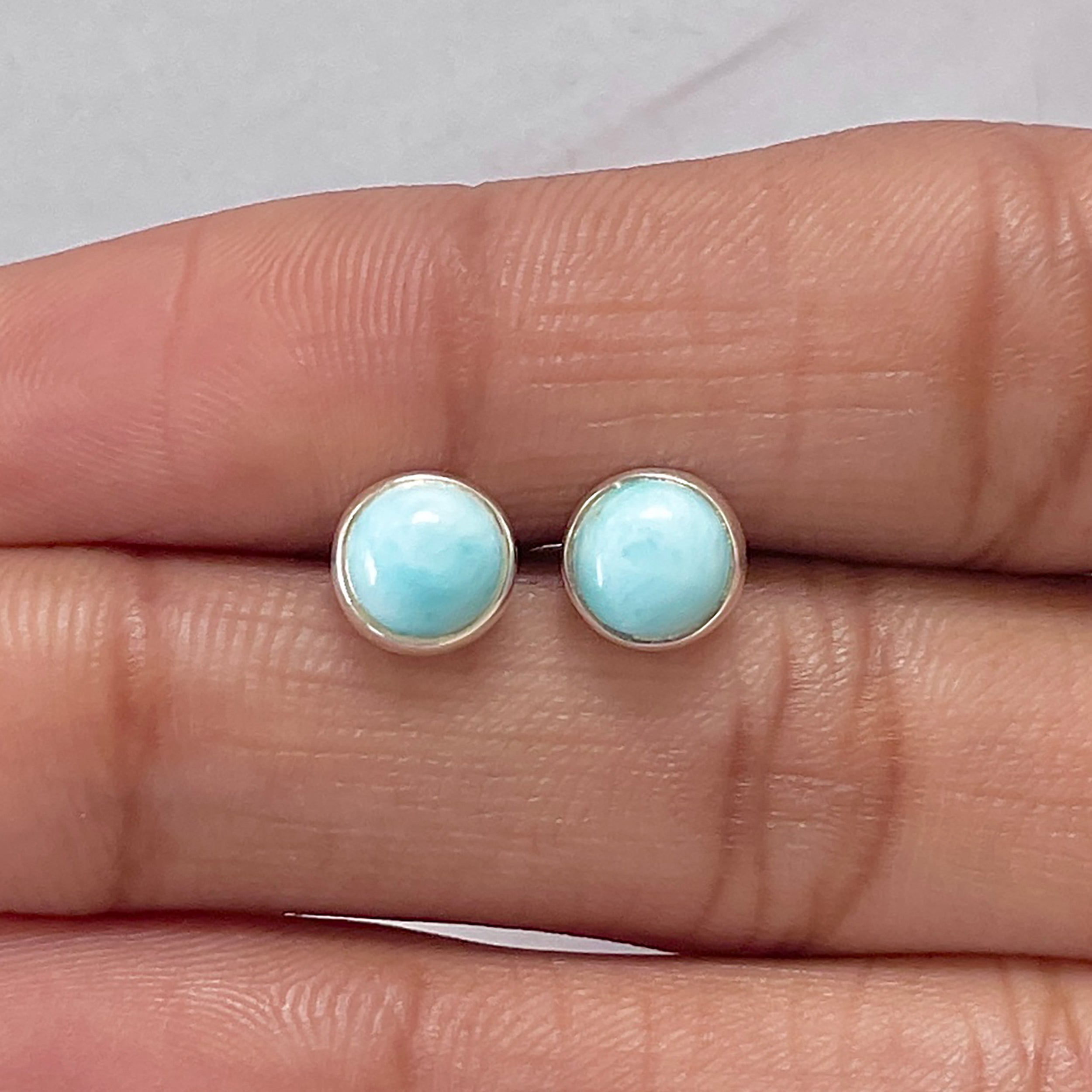 Larimar Stud Earring-(LAR-E-2771.)
