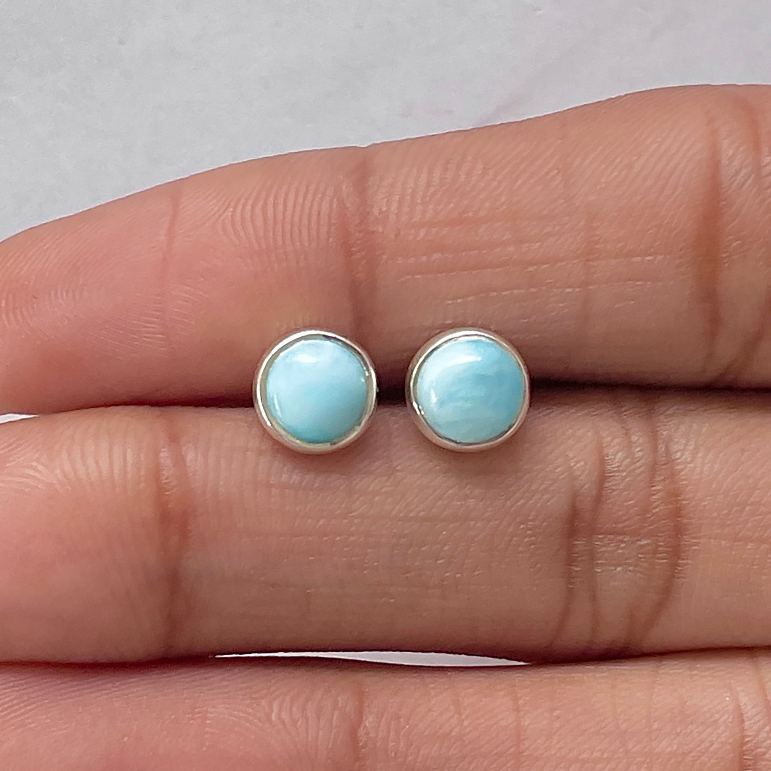 Larimar Stud Earring-(LAR-E-2772.)