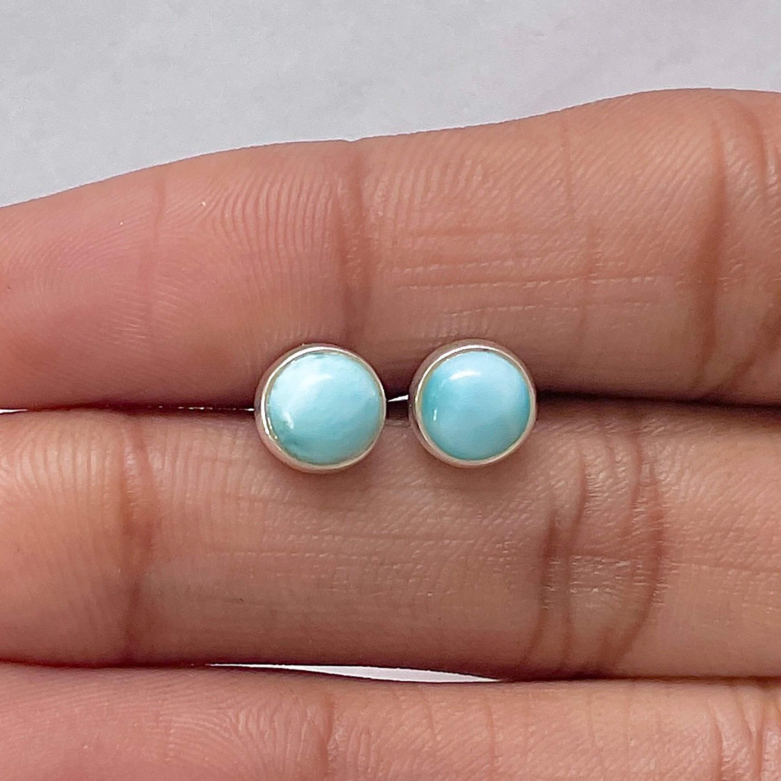 Larimar Stud Earring-(LAR-E-2773.)