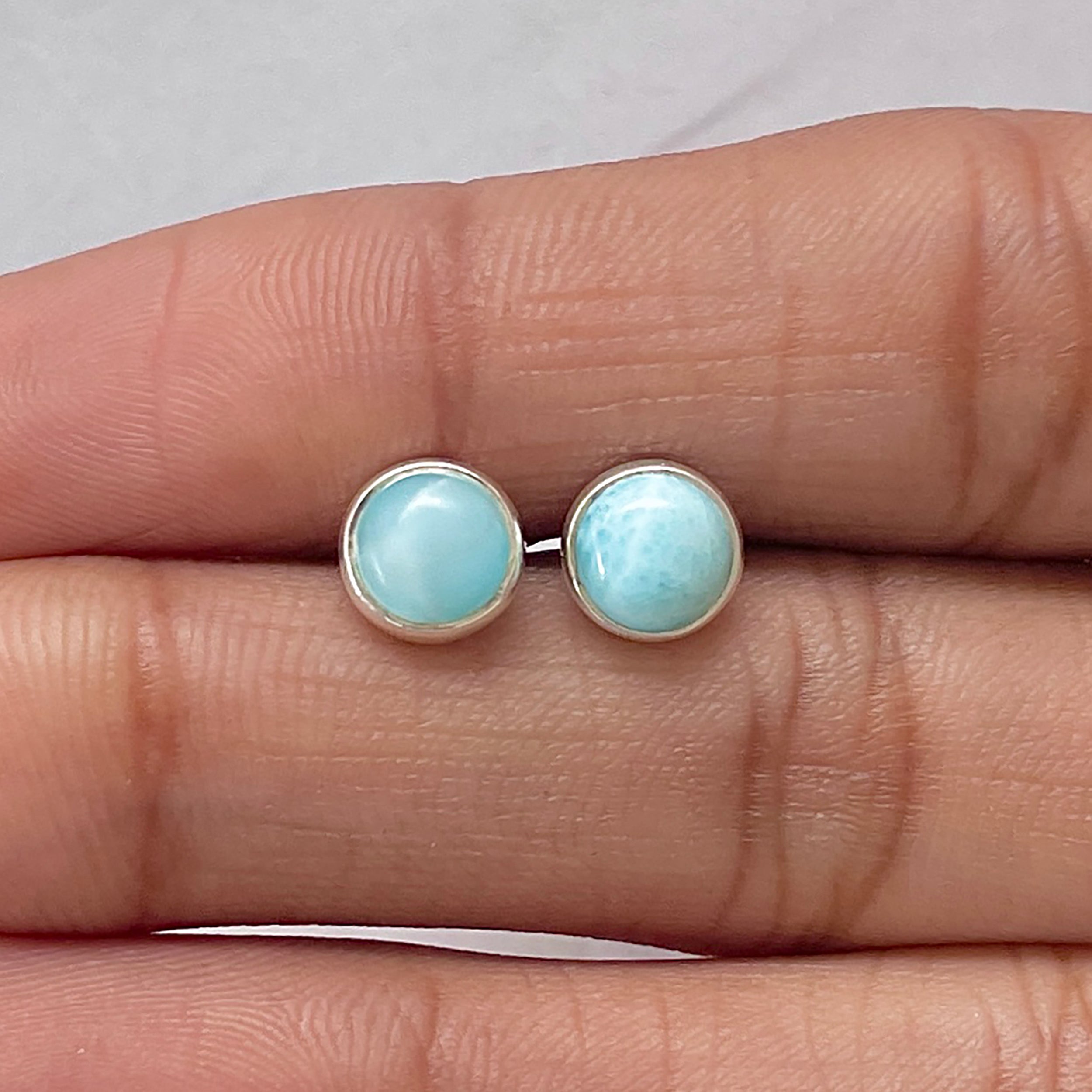 Larimar Stud Earring-(LAR-E-2774.)