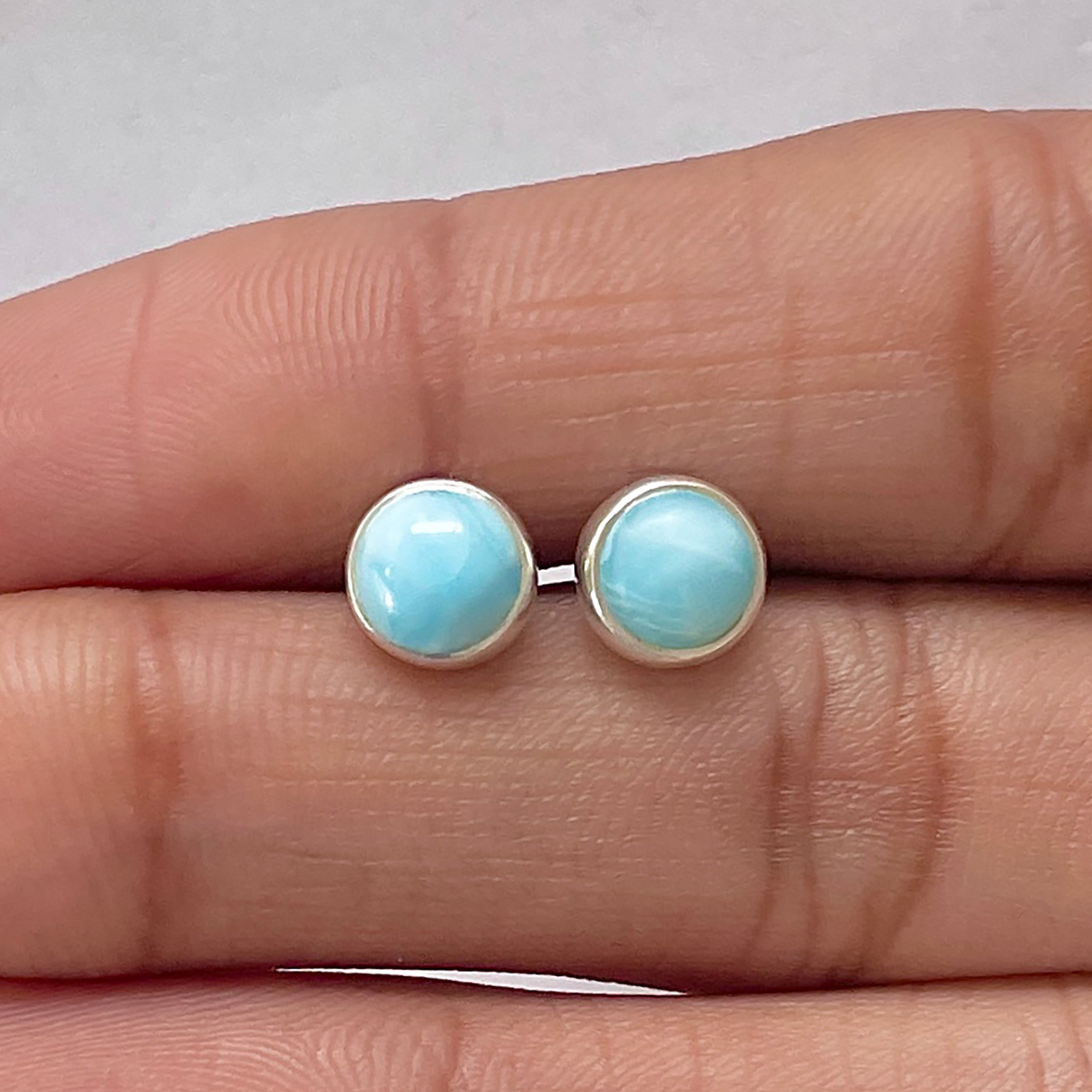 Larimar Stud Earring-(LAR-E-2776.)