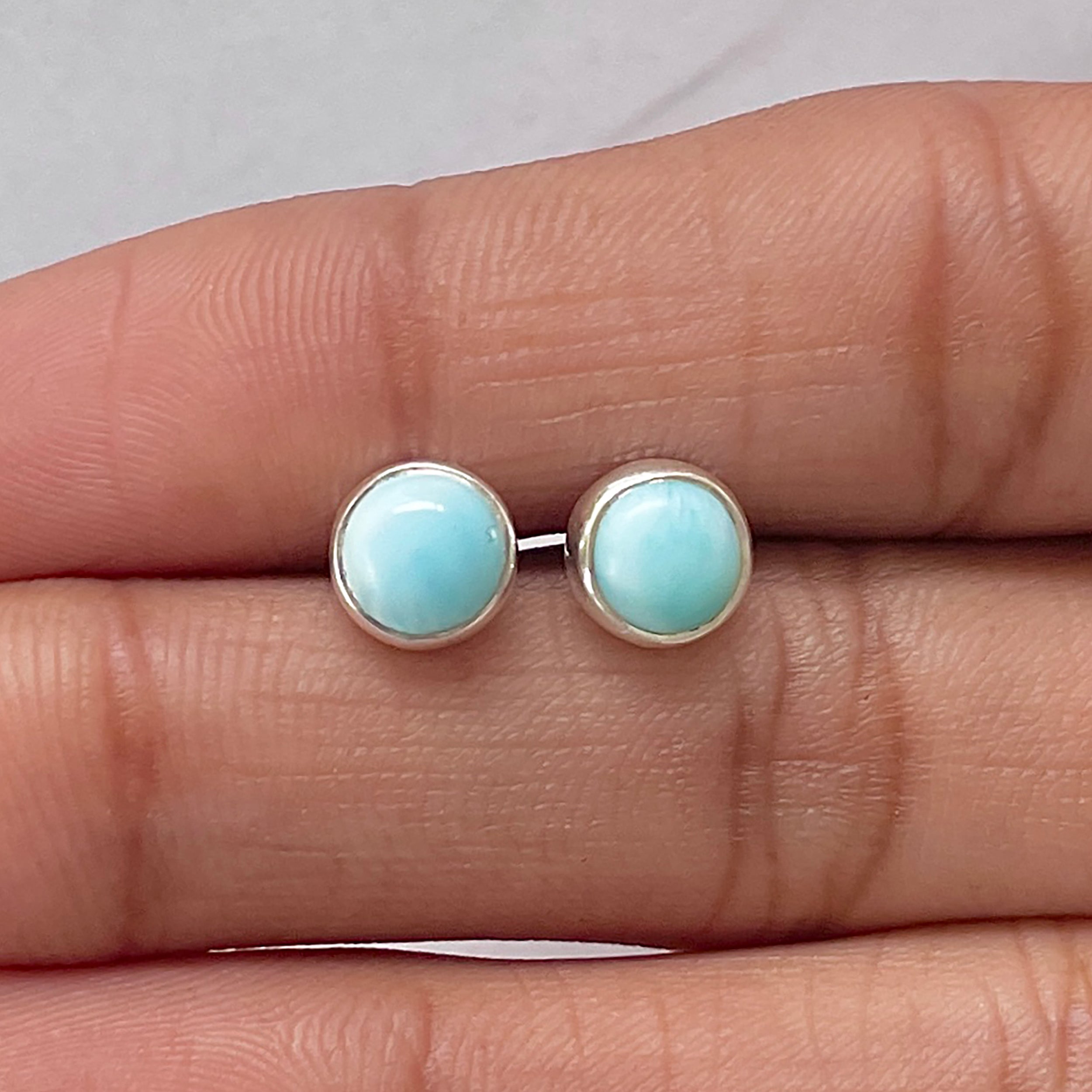 Larimar Stud Earring-(LAR-E-2777.)