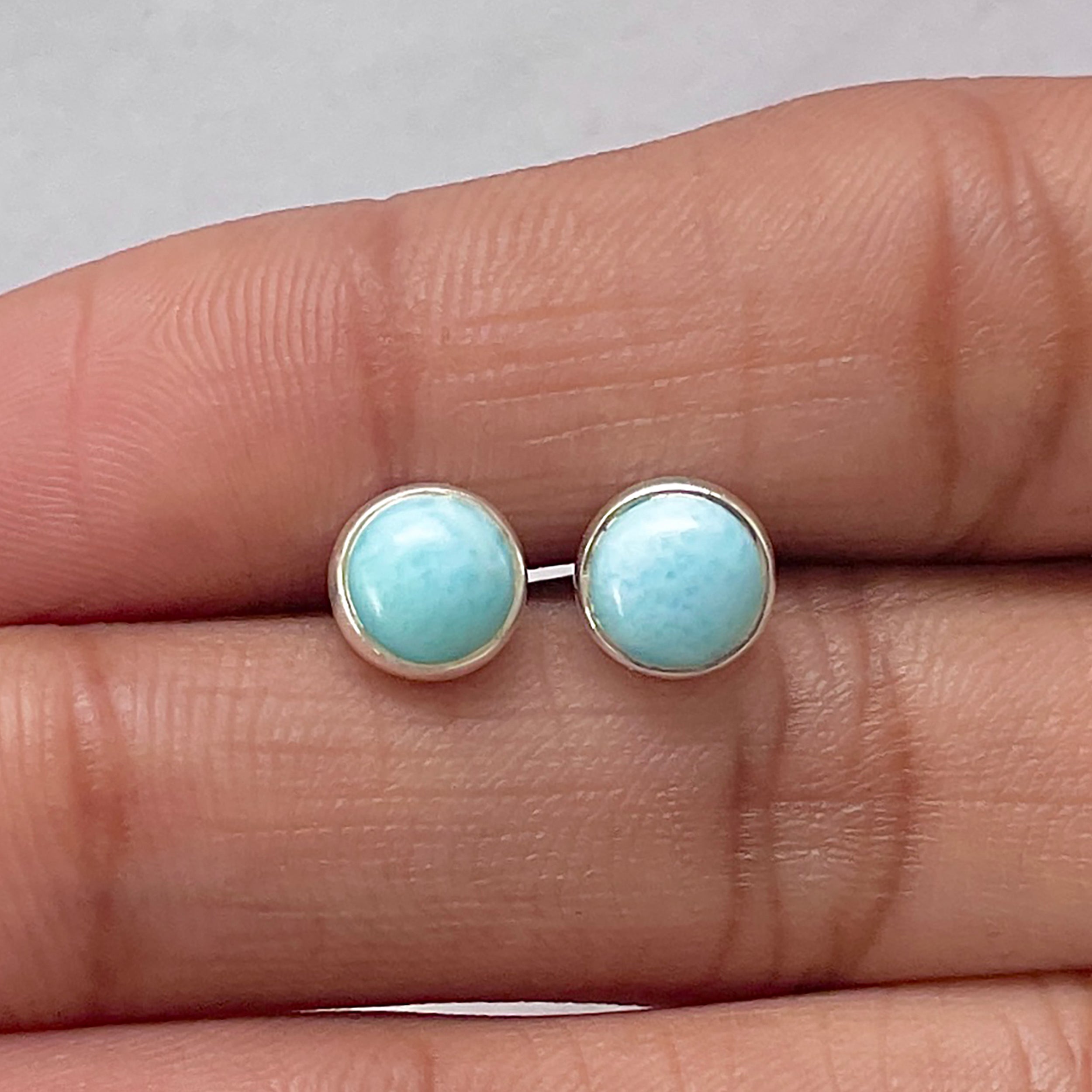 Larimar Stud Earring-(LAR-E-2778.)
