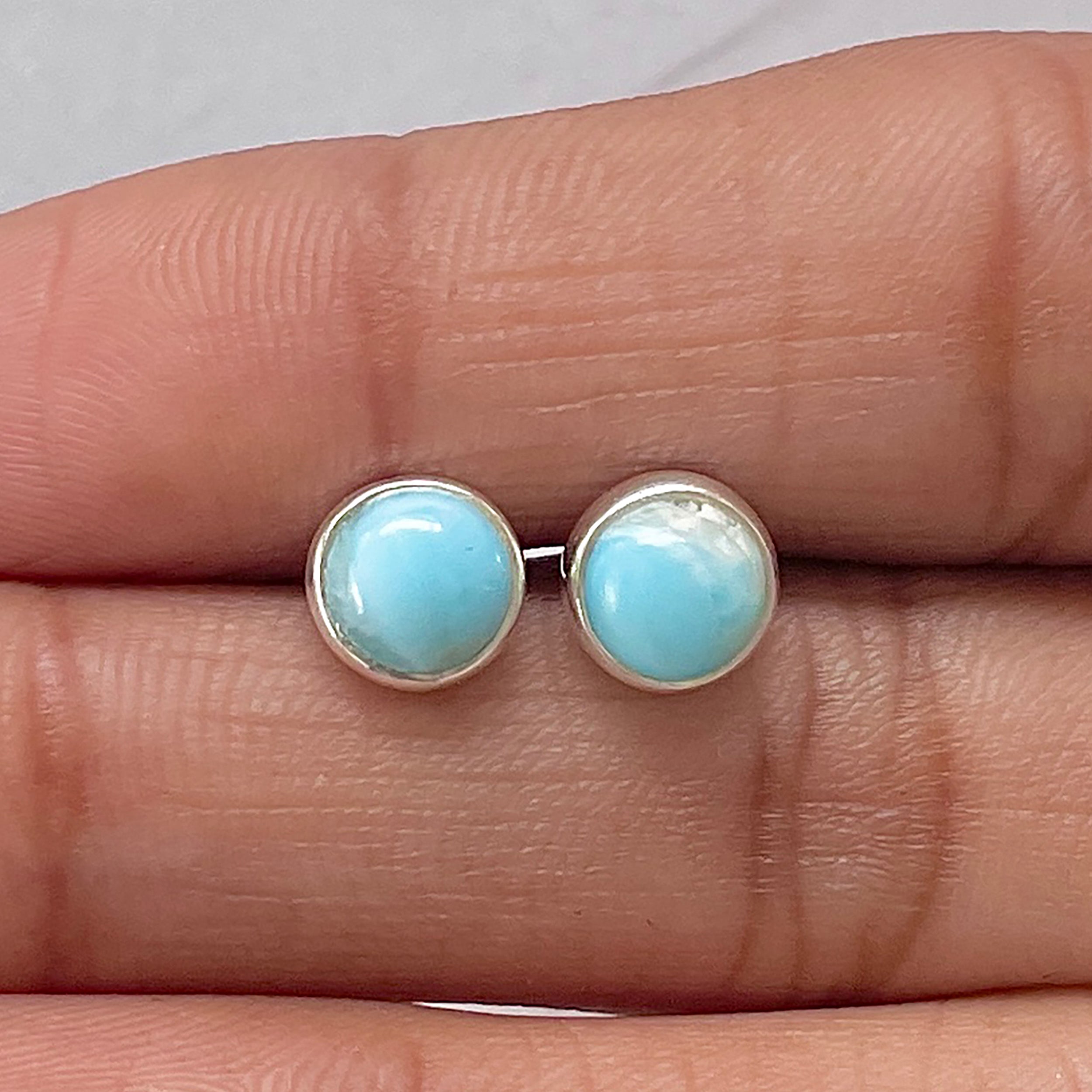 Larimar Stud Earring-(LAR-E-2779.)