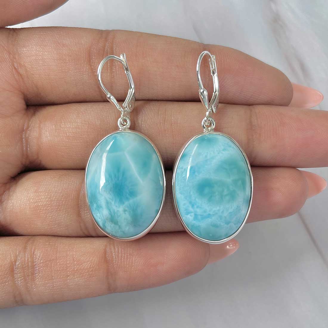 Larimar Earring-(LAR-E-278.)