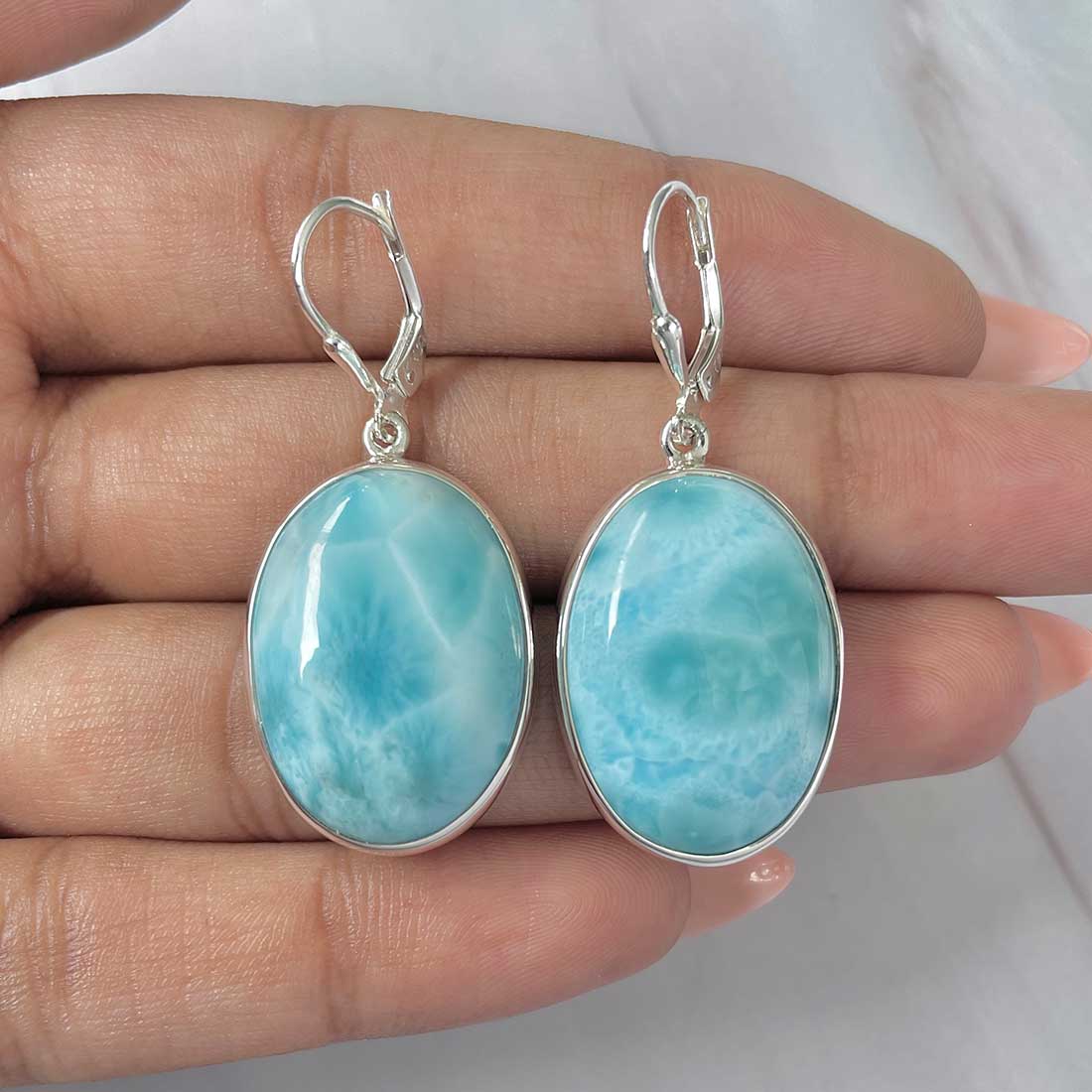Larimar Earring-(LAR-E-278.)