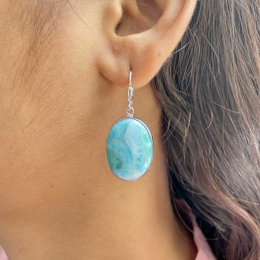Larimar Earring-(LAR-E-278.)