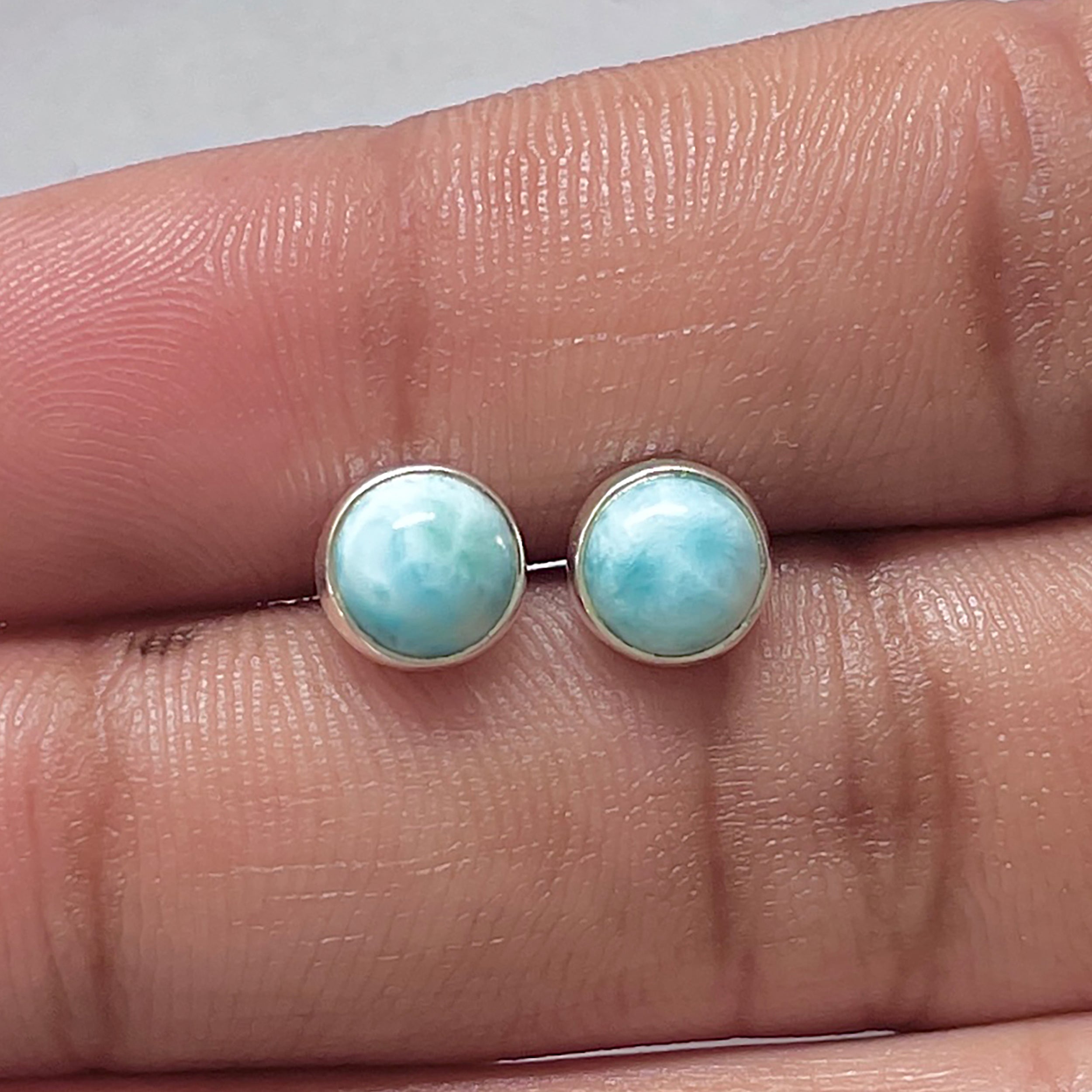 Larimar Stud Earring-(LAR-E-2780.)