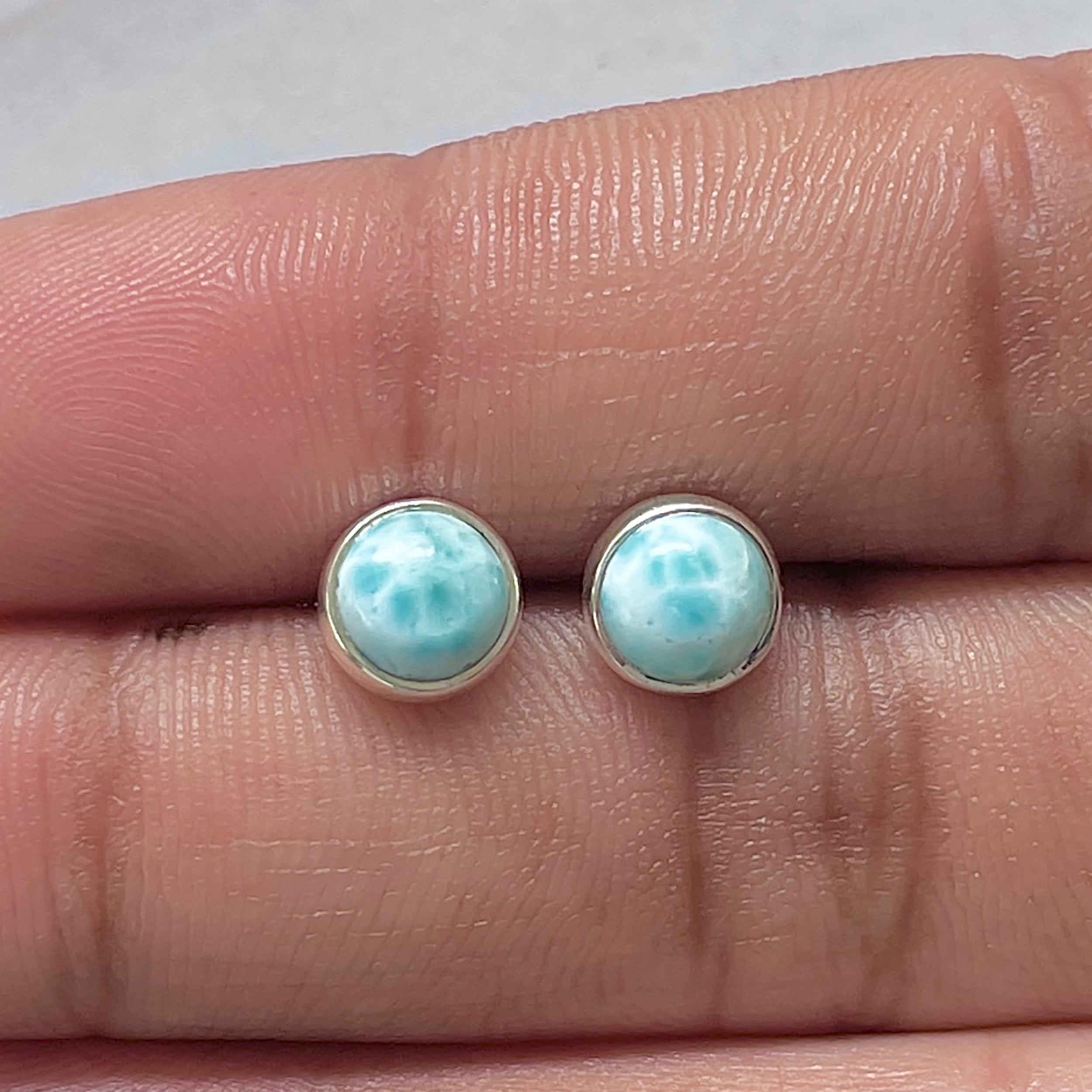 Larimar Stud Earring-(LAR-E-2781.)