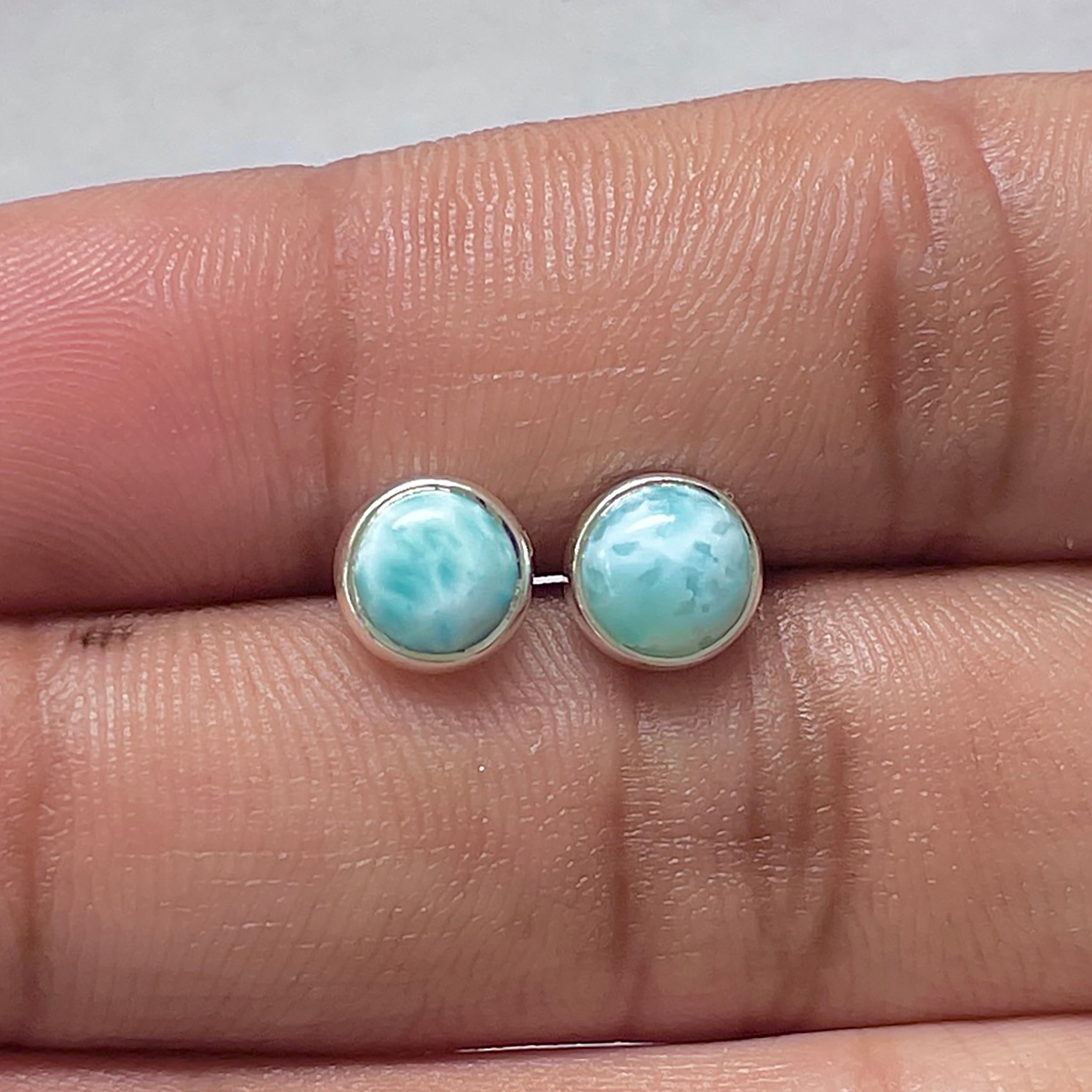 Larimar Stud Earring-(LAR-E-2782.)