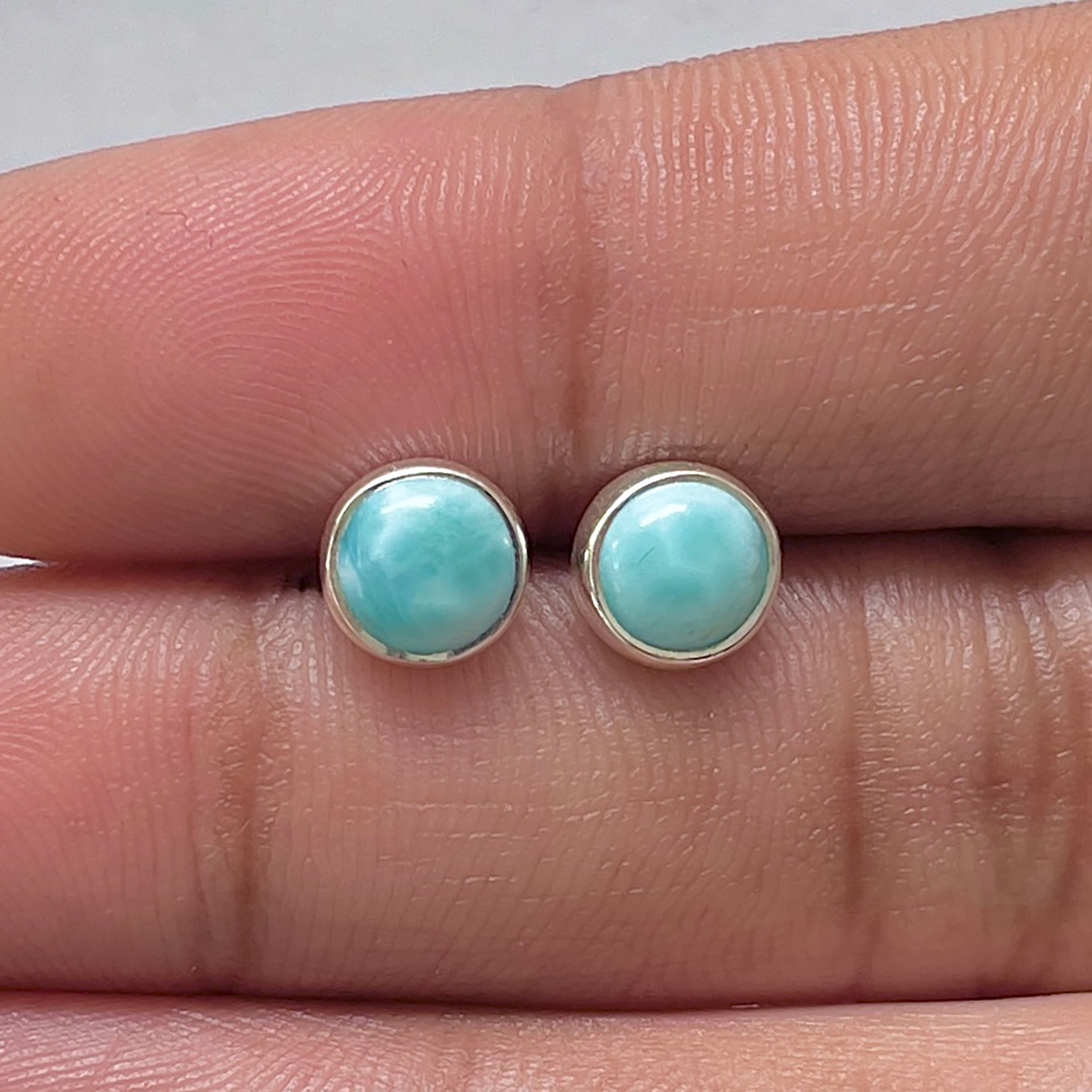 Larimar Stud Earring-(LAR-E-2783.)