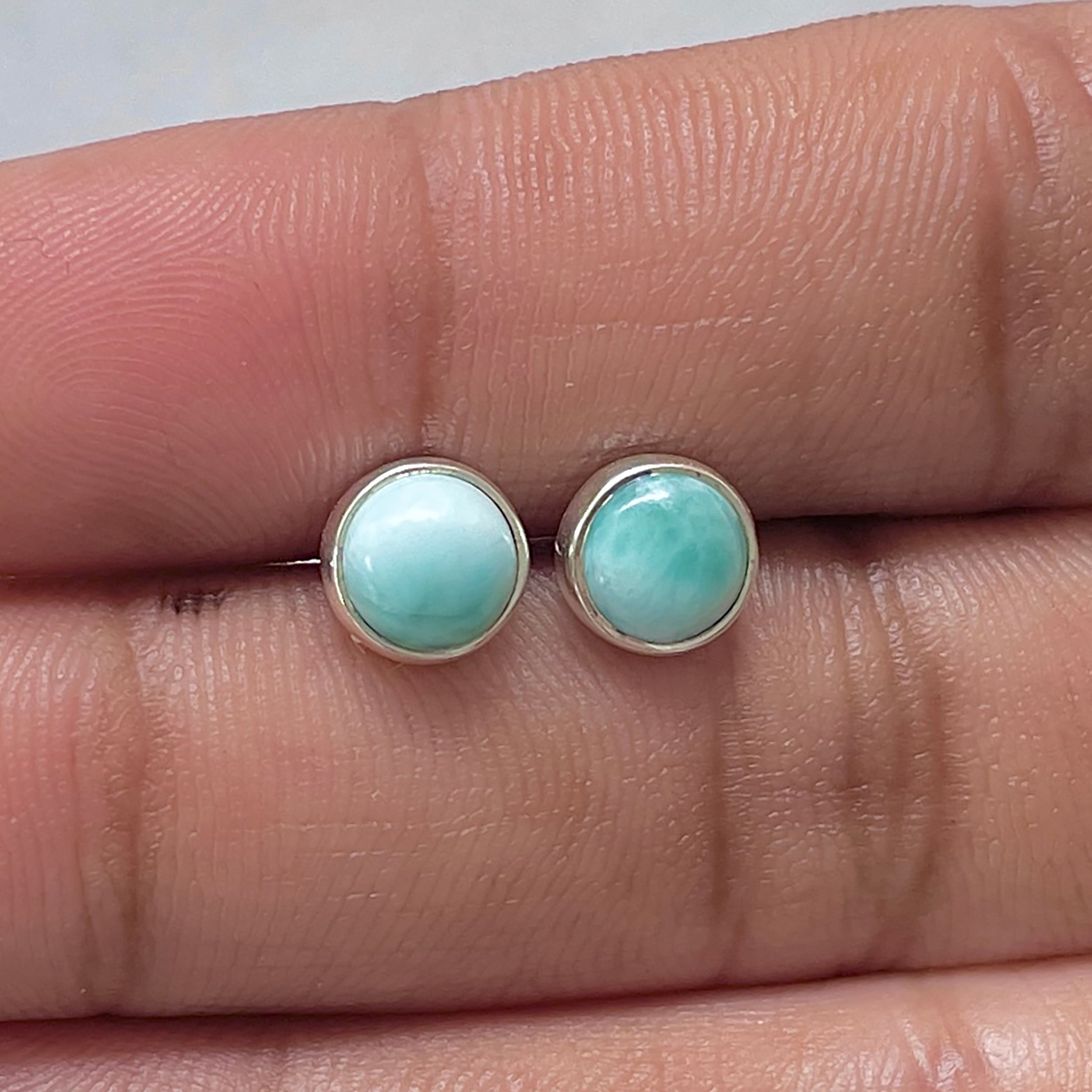 Larimar Stud Earring-(LAR-E-2784.)