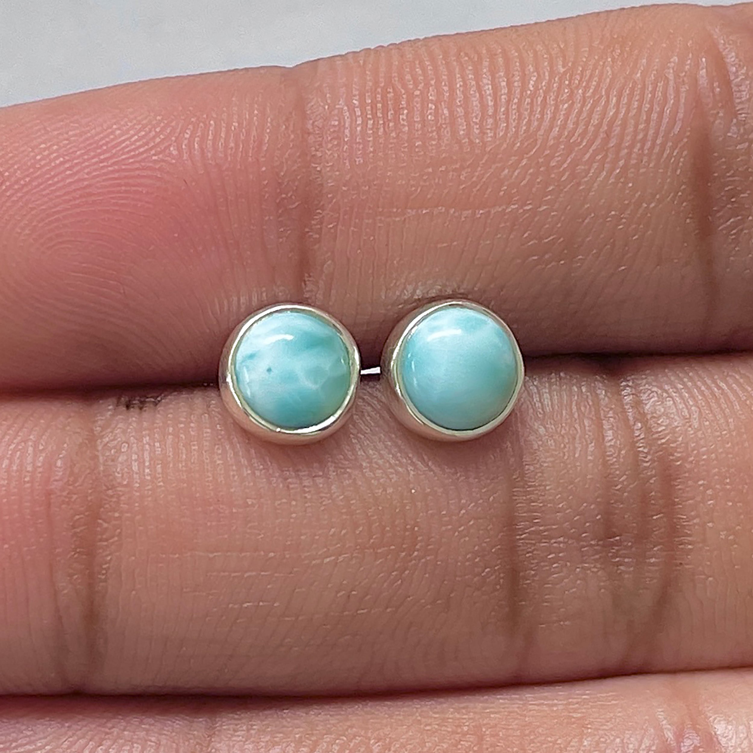Larimar Stud Earring-(LAR-E-2785.)