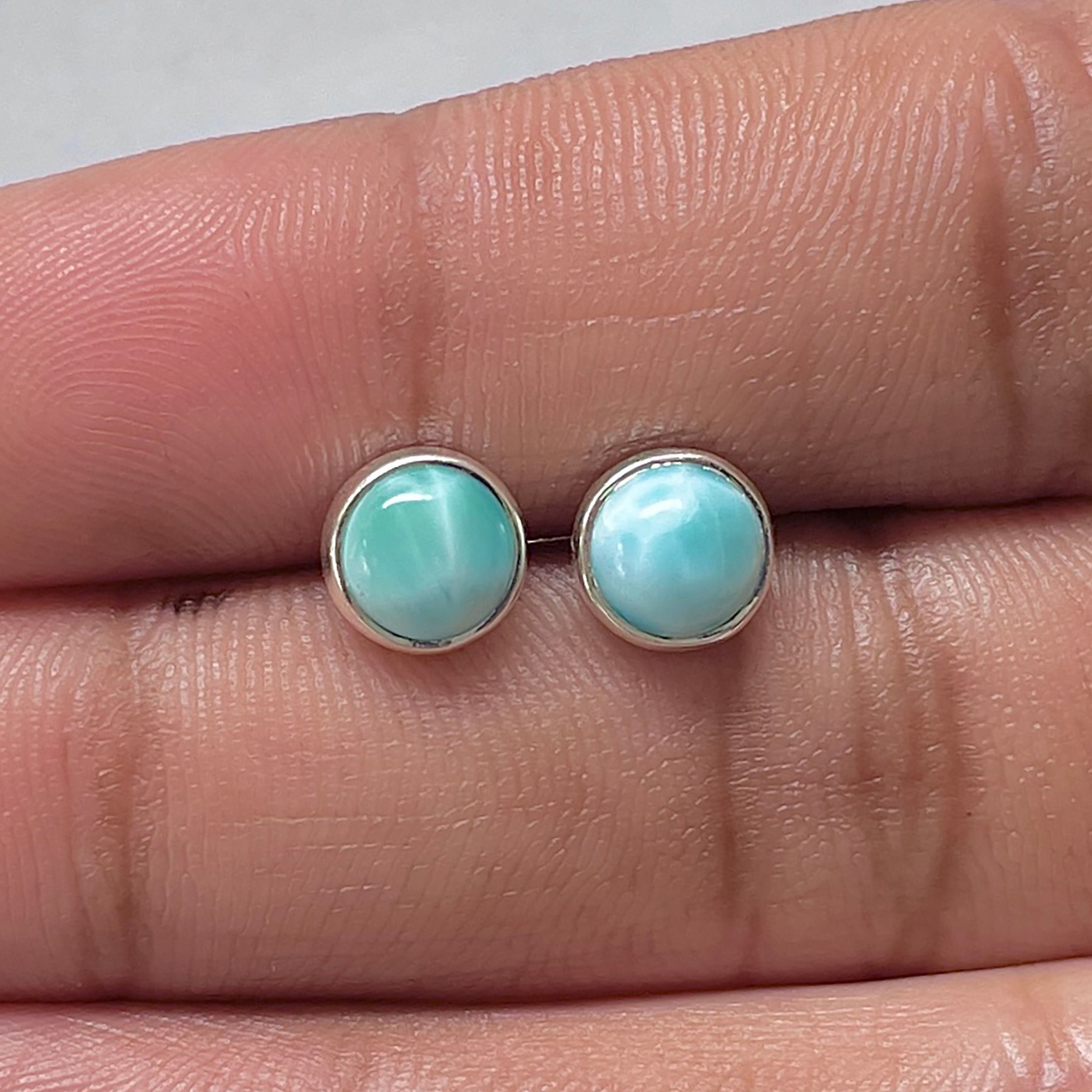 Larimar Stud Earring-(LAR-E-2786.)