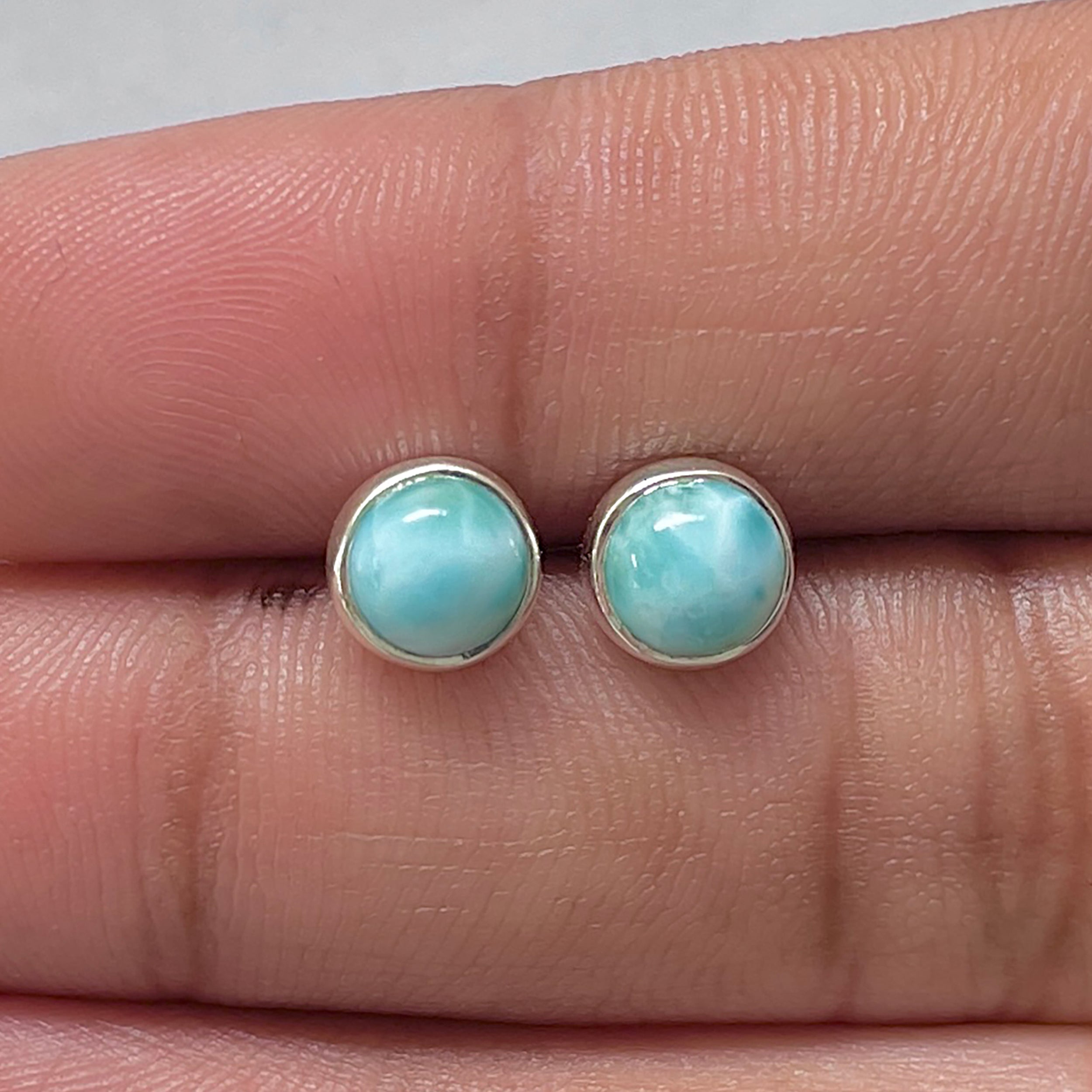 Larimar Stud Earring-(LAR-E-2787.)