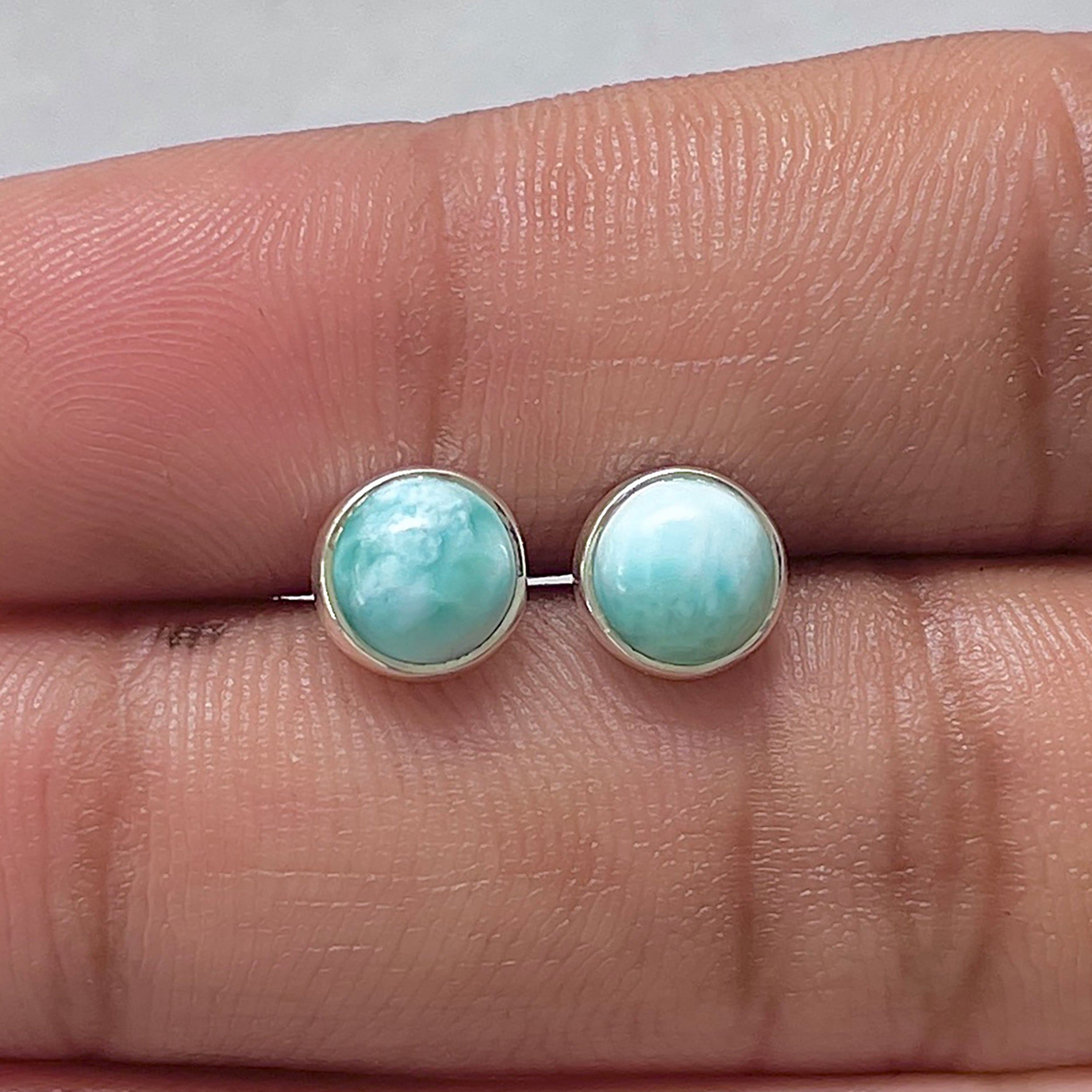Larimar Stud Earring-(LAR-E-2788.)