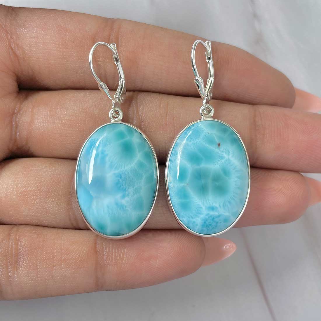 Larimar Earring-(LAR-E-279.)