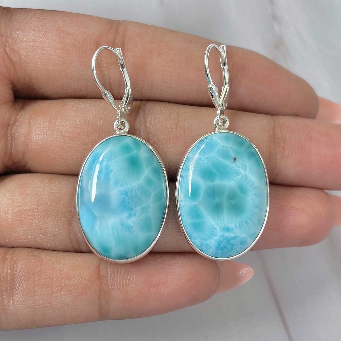 Larimar Earring-(LAR-E-279.)
