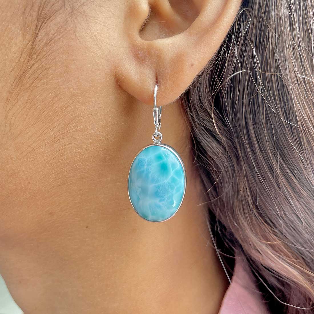 Larimar Earring-(LAR-E-279.)
