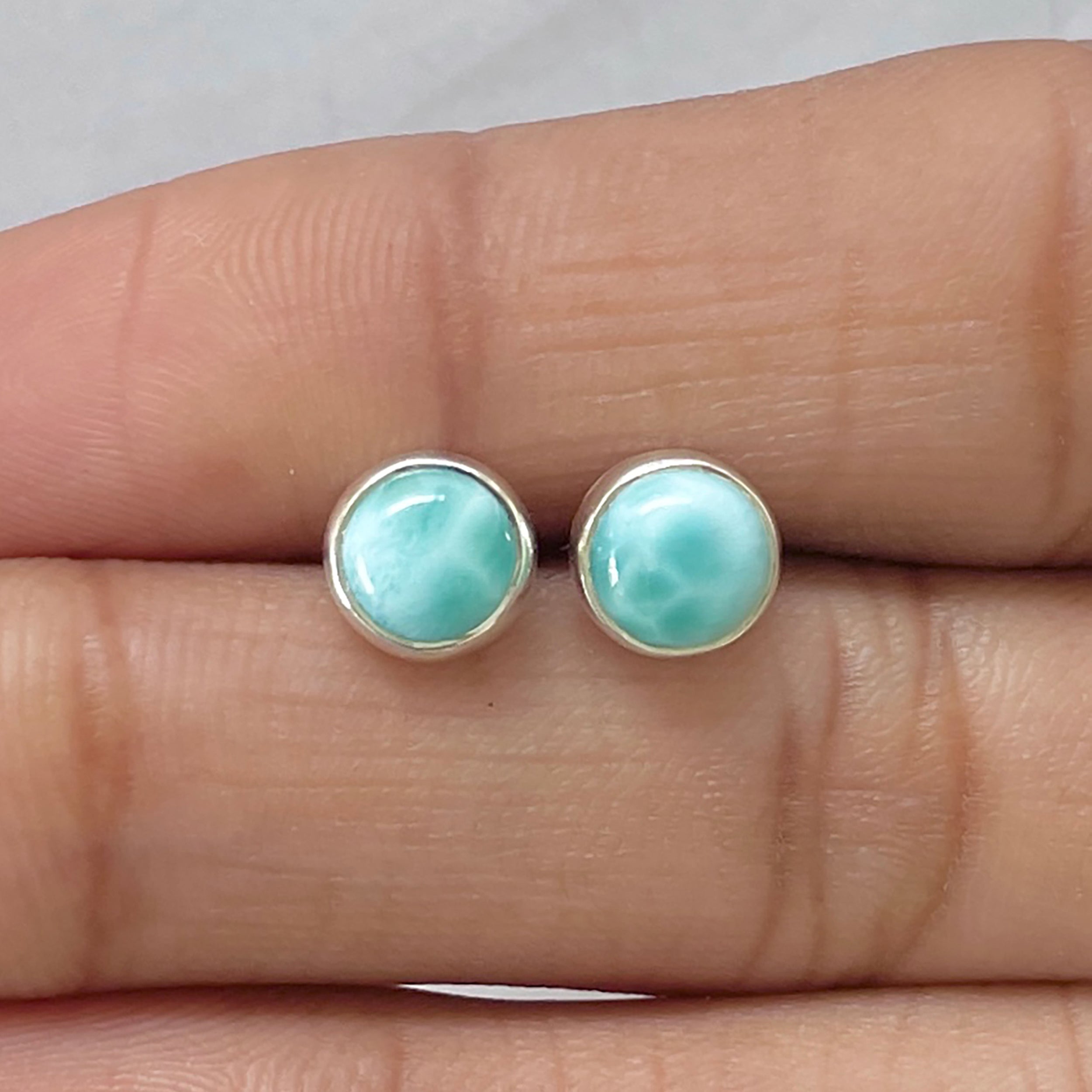 Larimar Stud Earring-(LAR-E-2790.)