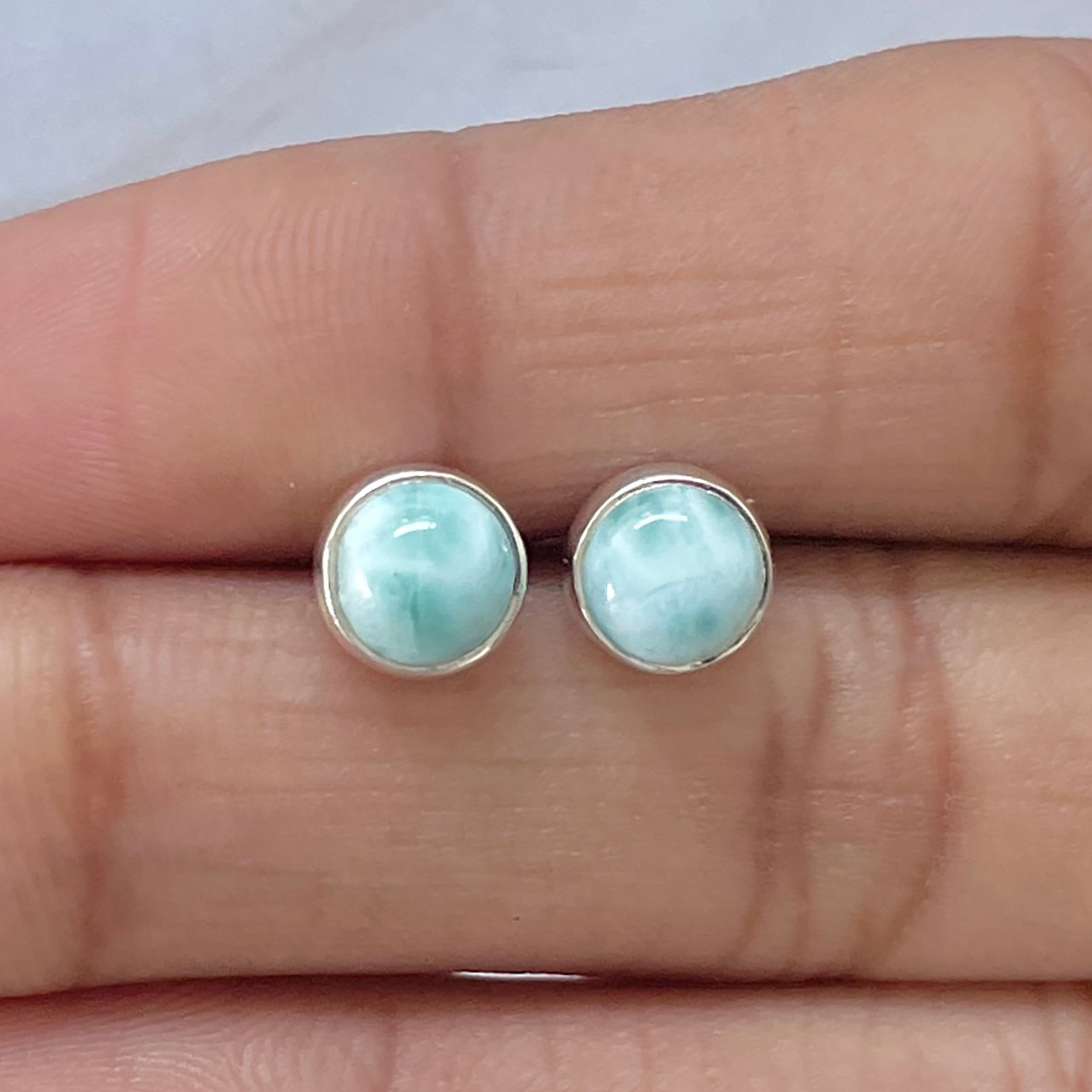 Larimar Stud Earring-(LAR-E-2792.)