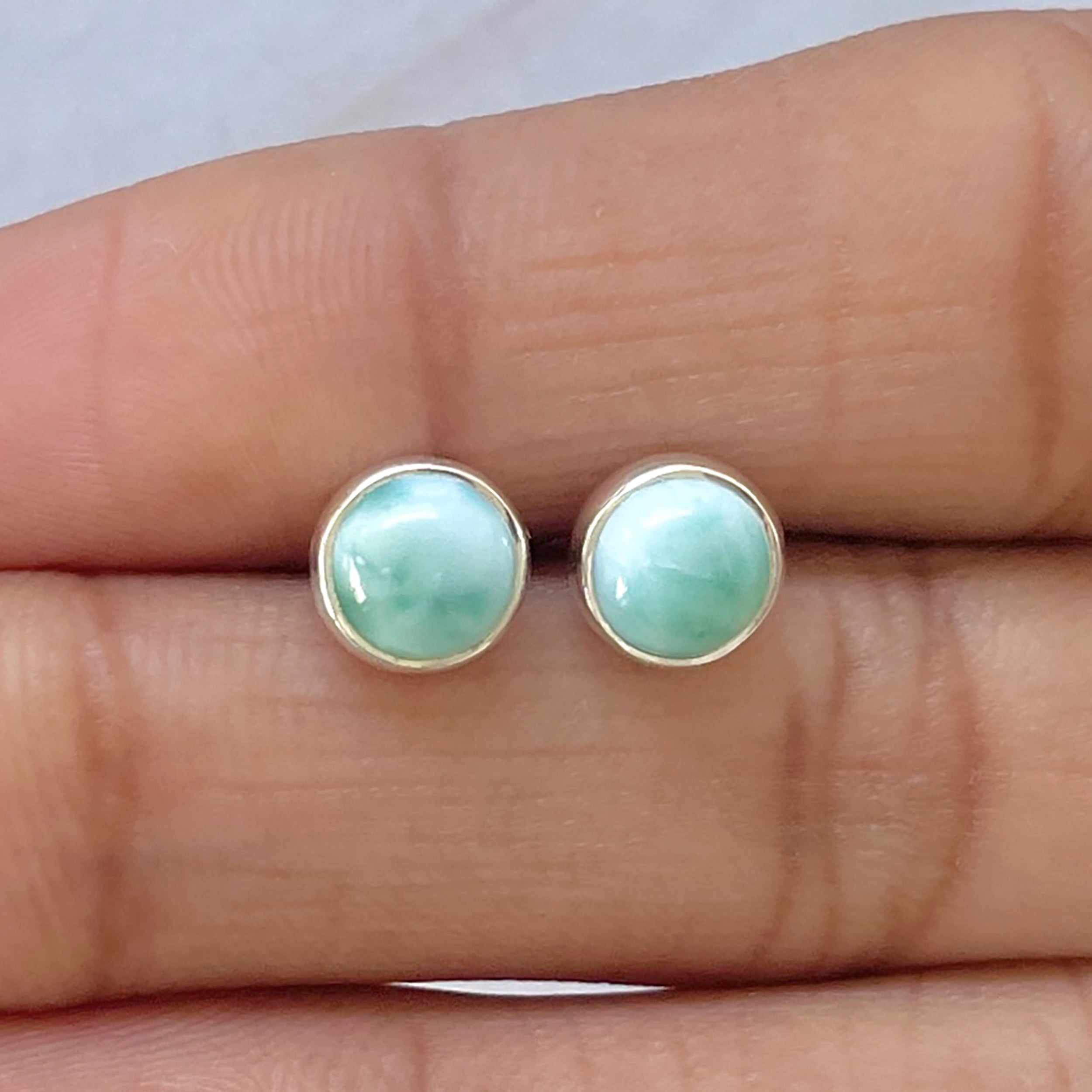 Larimar Stud Earring-(LAR-E-2793.)