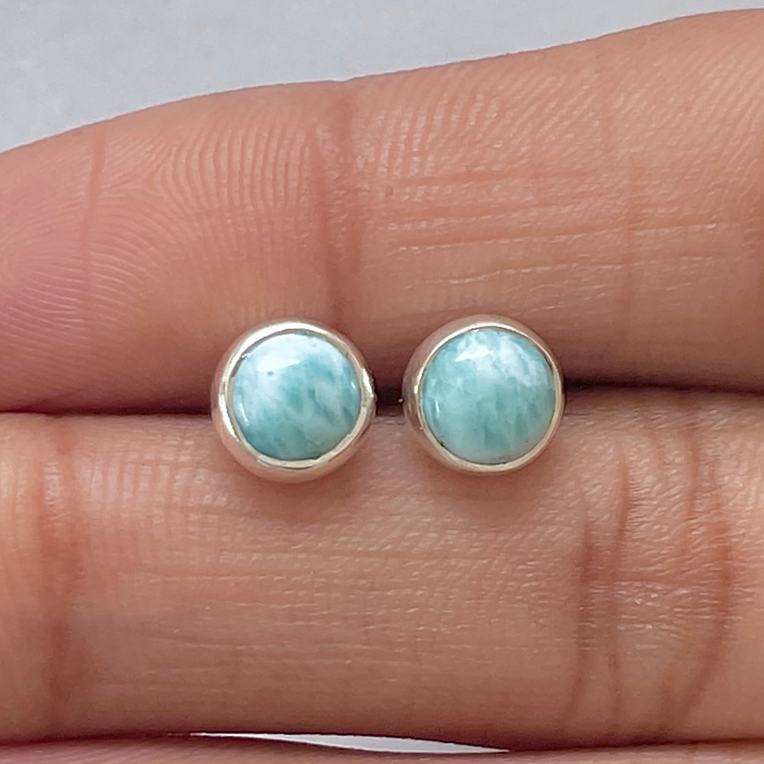 Larimar Stud Earring-(LAR-E-2796.)