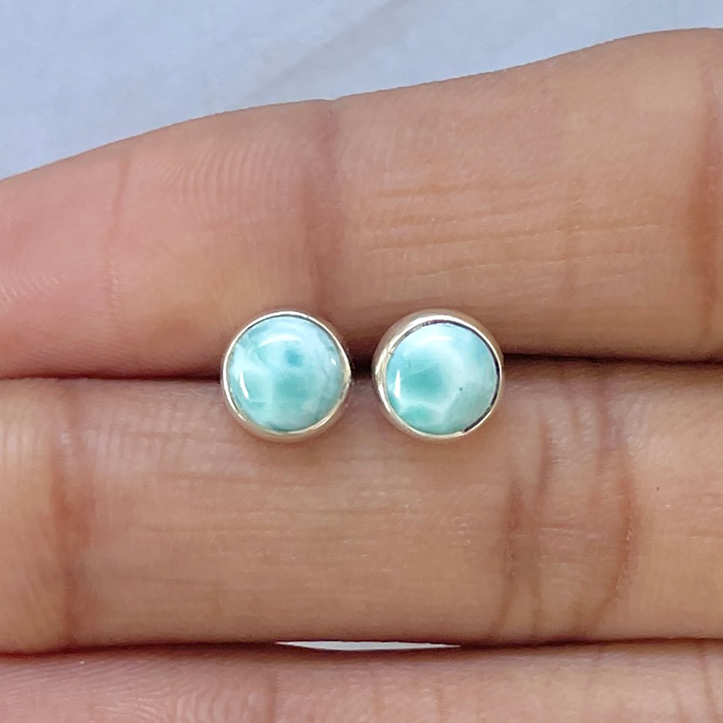 Larimar Stud Earring-(LAR-E-2798.)