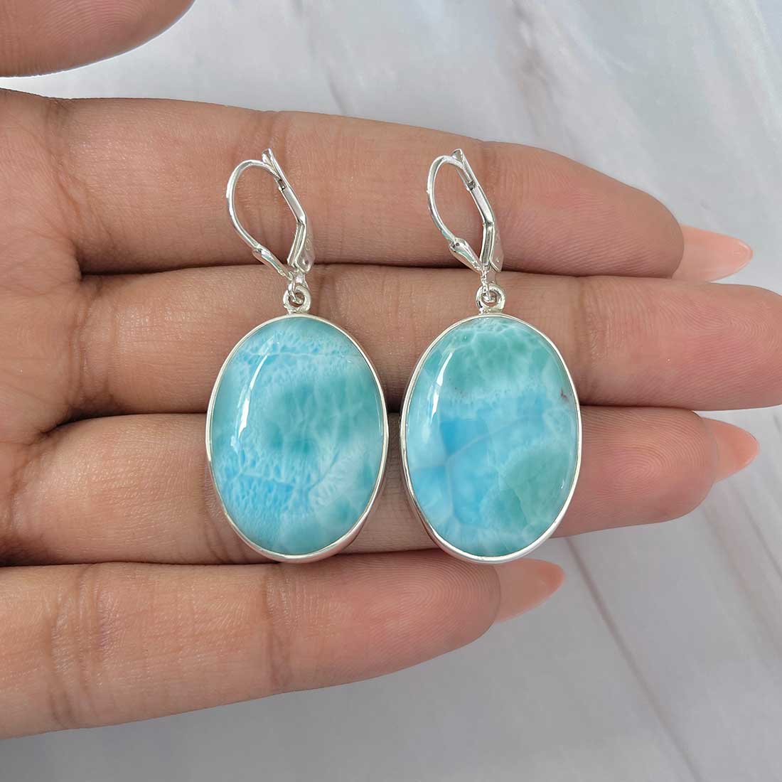 Larimar Earring-(LAR-E-280.)