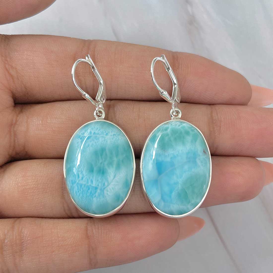 Larimar Earring-(LAR-E-280.)