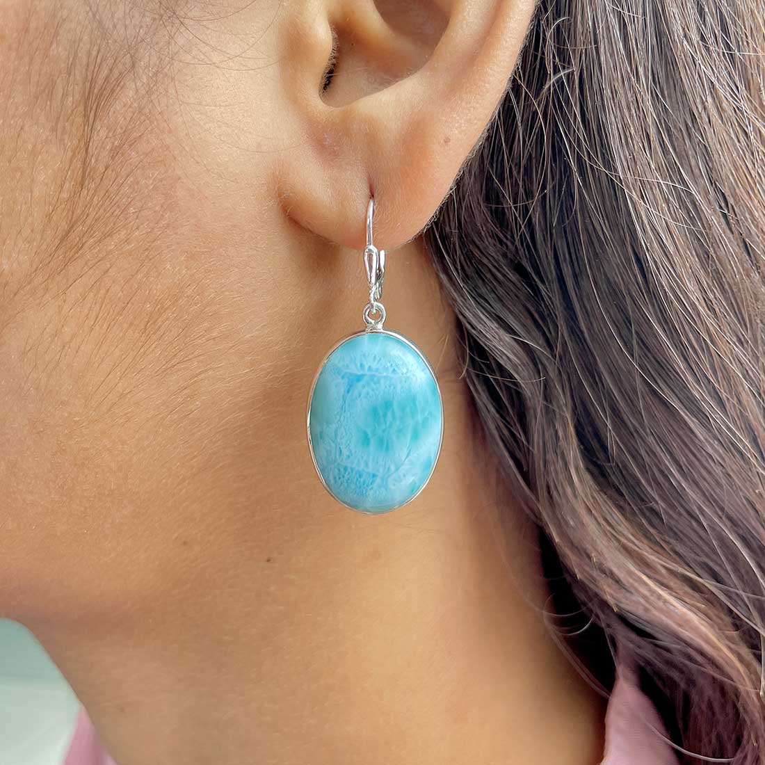 Larimar Earring-(LAR-E-280.)