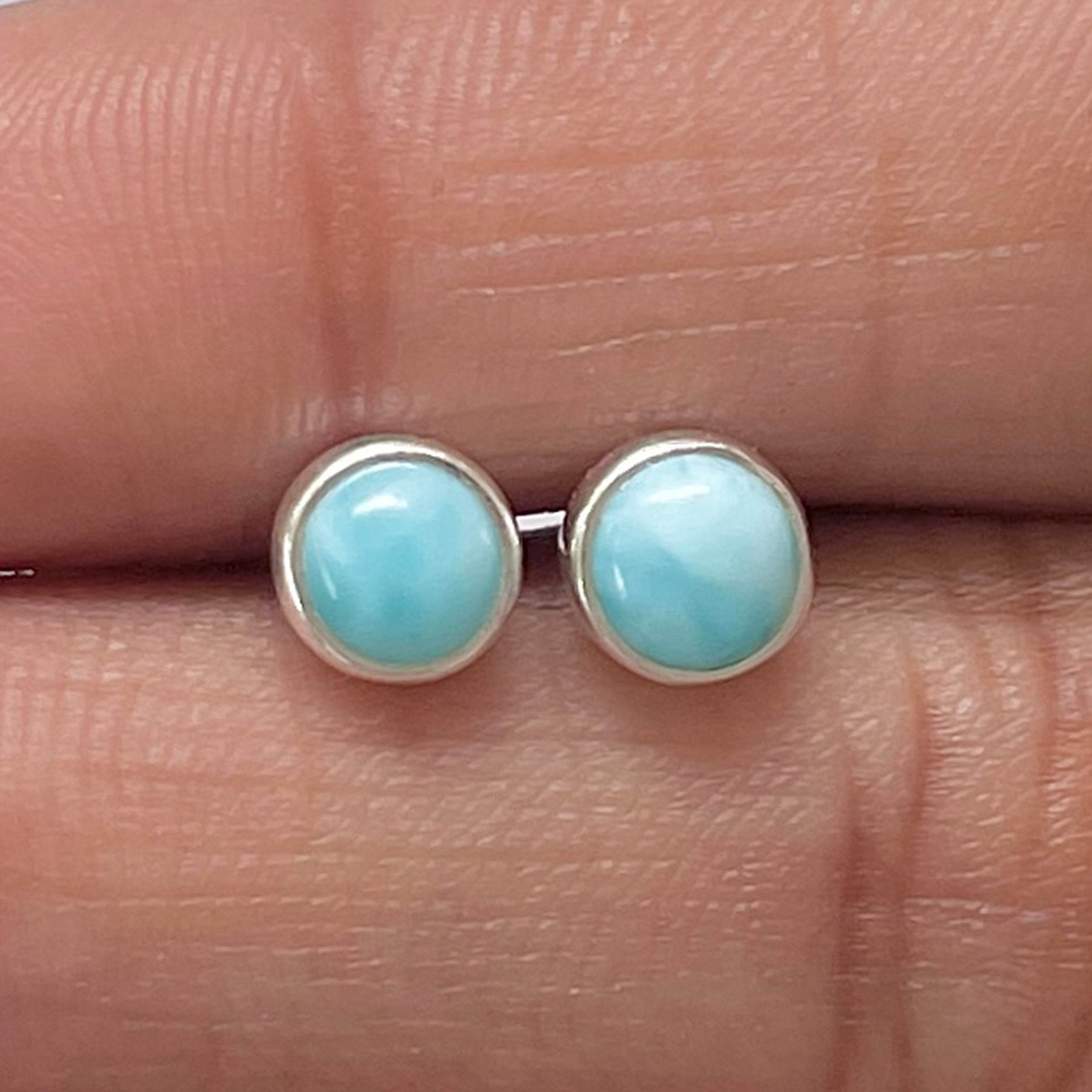 Larimar Stud Earring-(LAR-E-2800.)