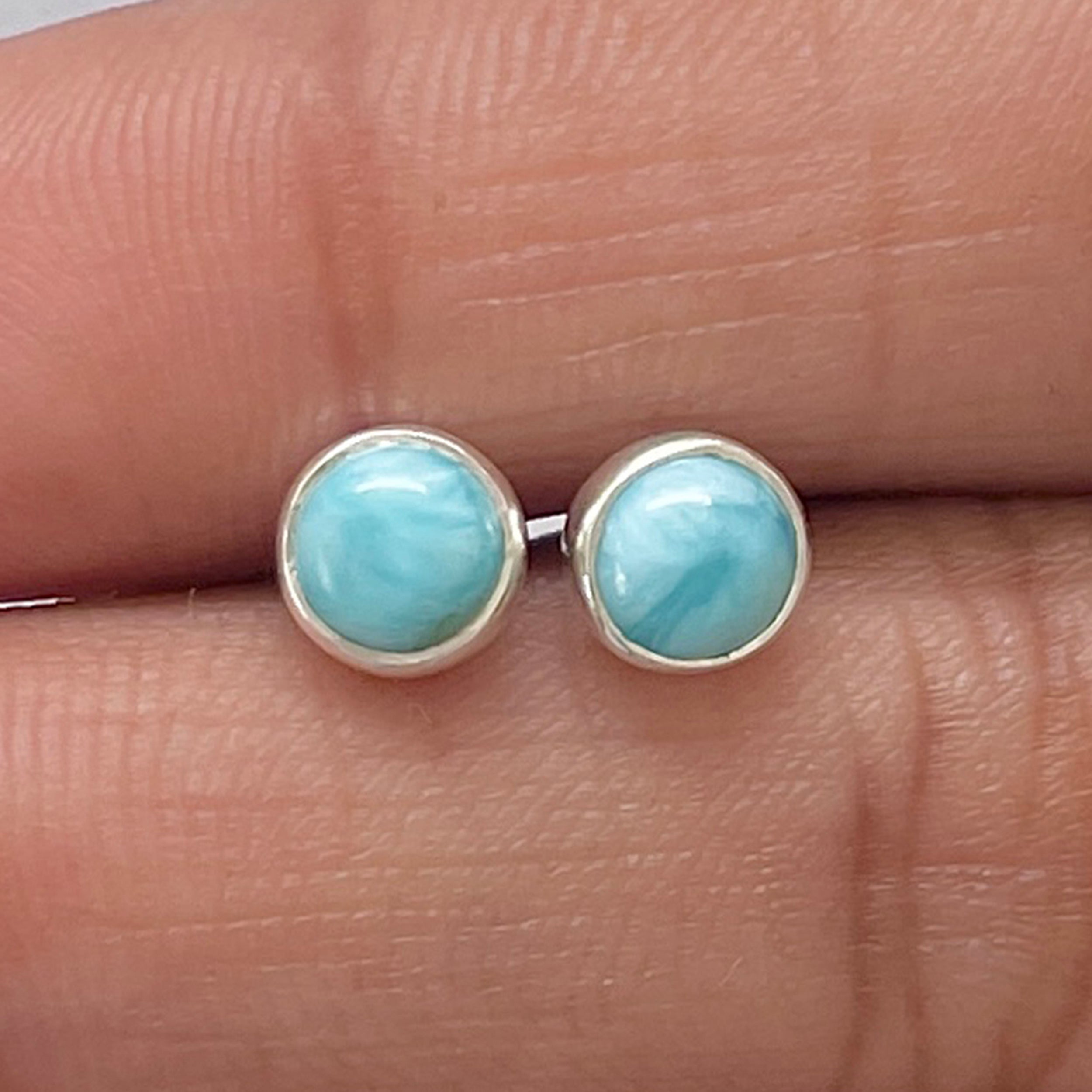 Larimar Stud Earring-(LAR-E-2801.)