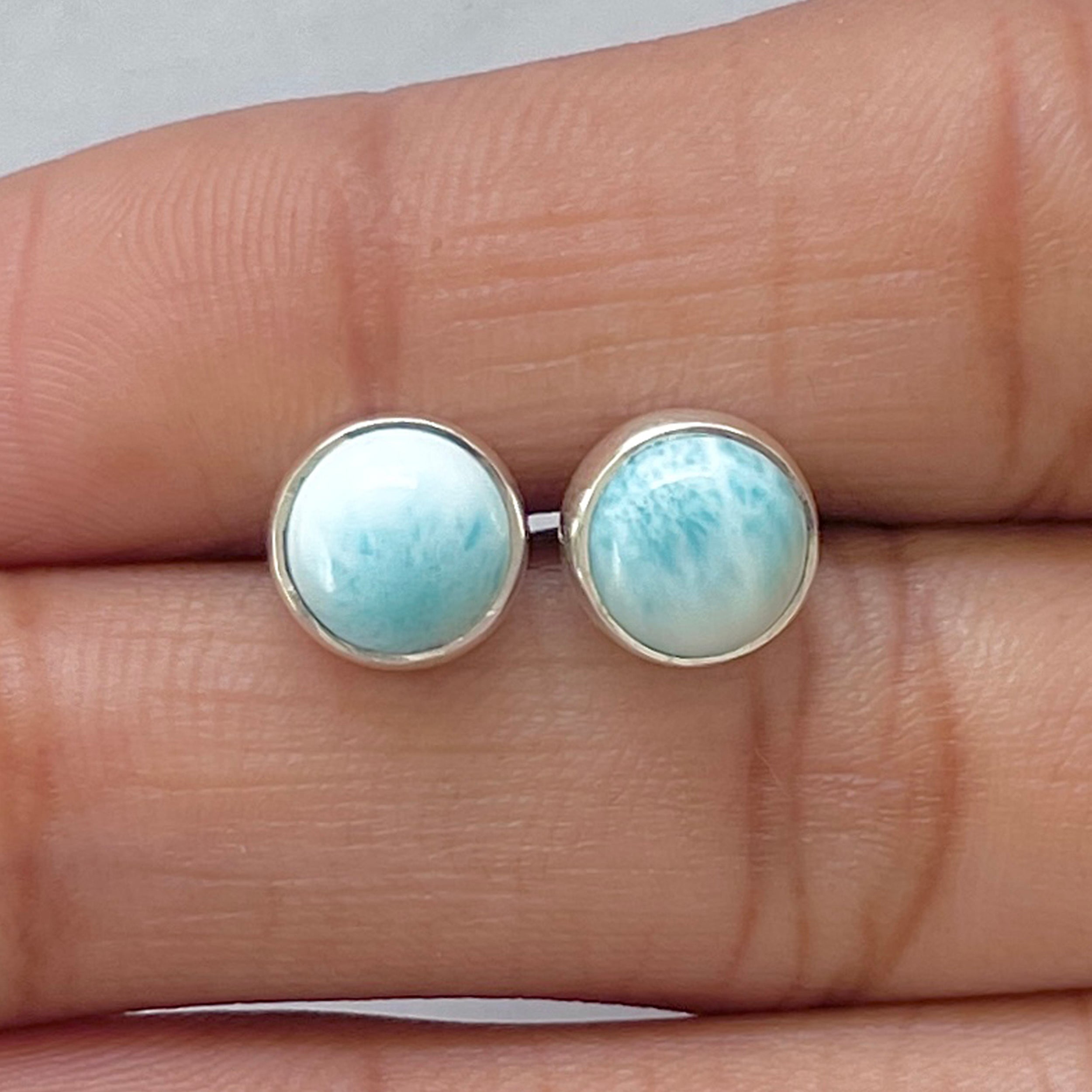 Larimar Stud Earring-(LAR-E-2802.)